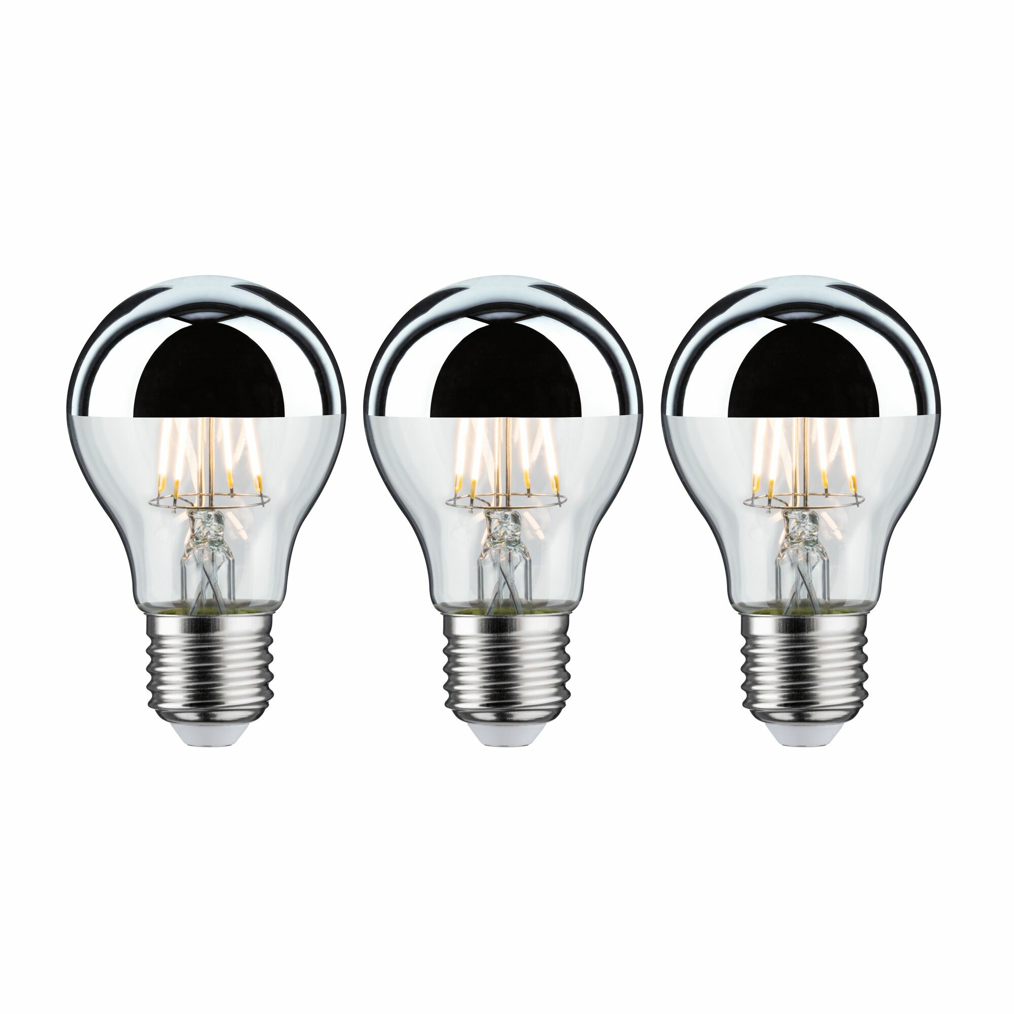 Paulmann Modern Classic Edition Bundle LED Birne Kopfspiegel E27 230V 3x600lm 3x6.5W 2700K Kopfspiegel Silber