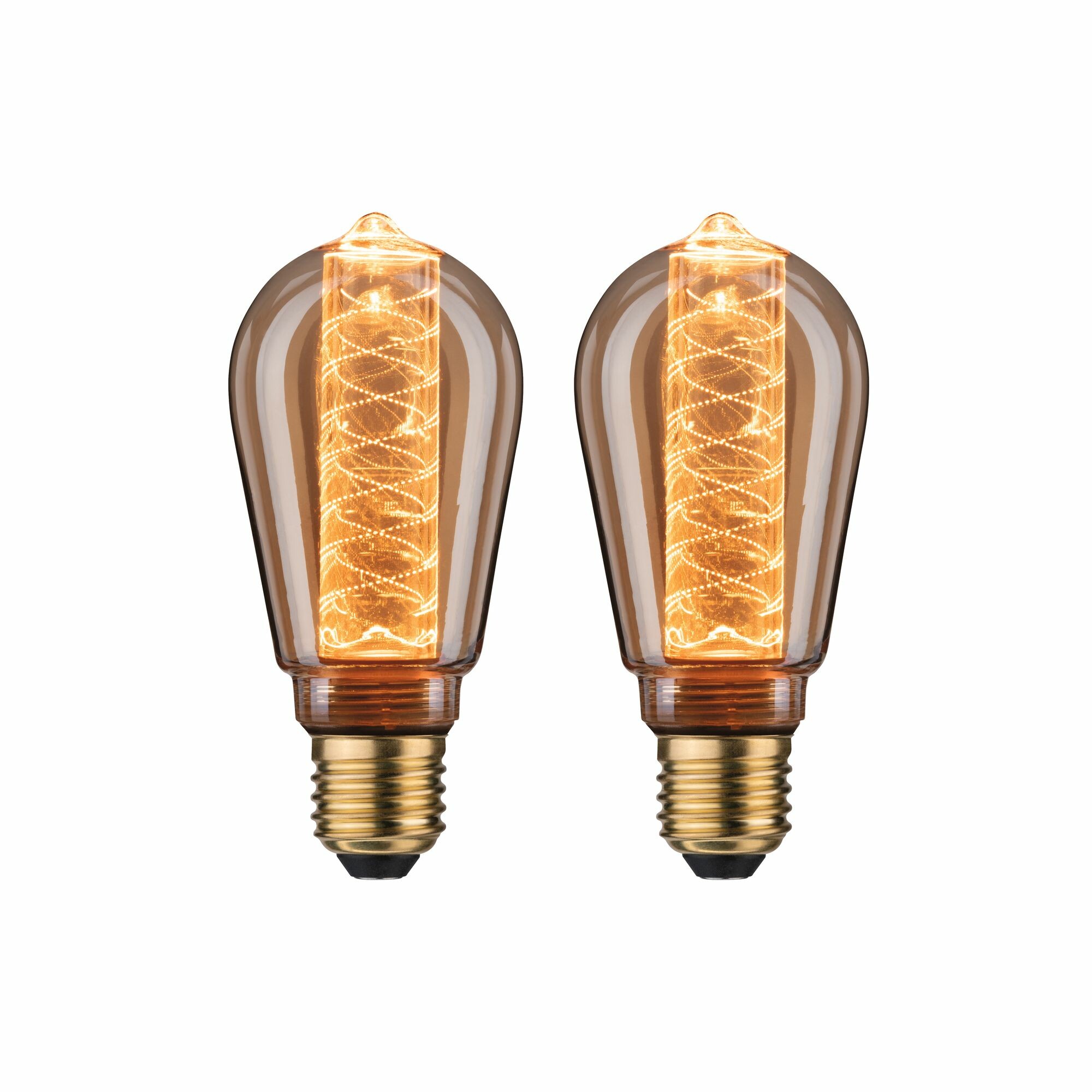 Paulmann Inner Glow Edition Bundle LED Innenkolben E27 230V 2x230lm 2x4W 1800K Gold Spiralmuster