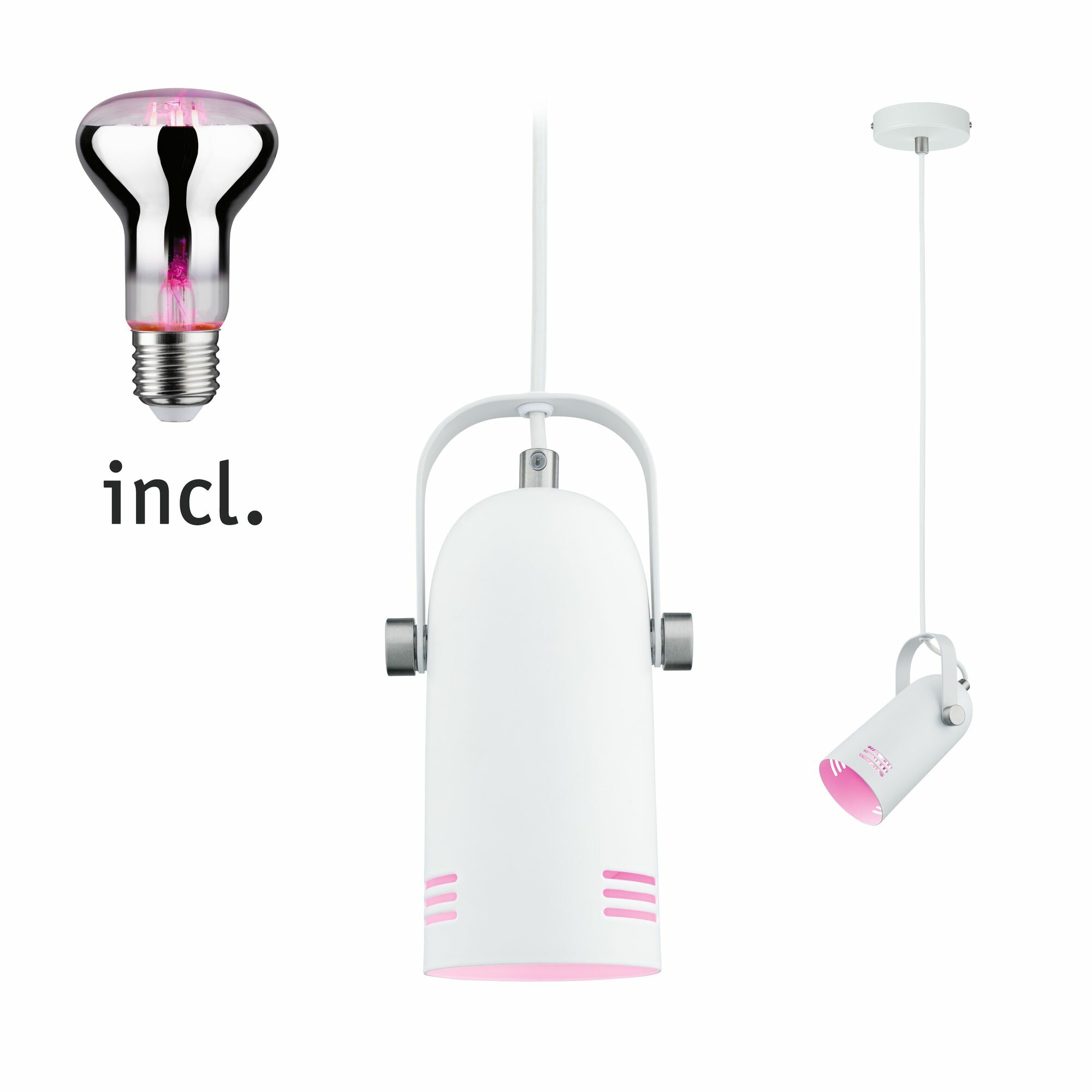 Paulmann Neordic Bundle Pendelleuchte Lavea + LED Reflektor E27 Weiß dimmbar Metall / 230V 200lm 6.5W 1300K