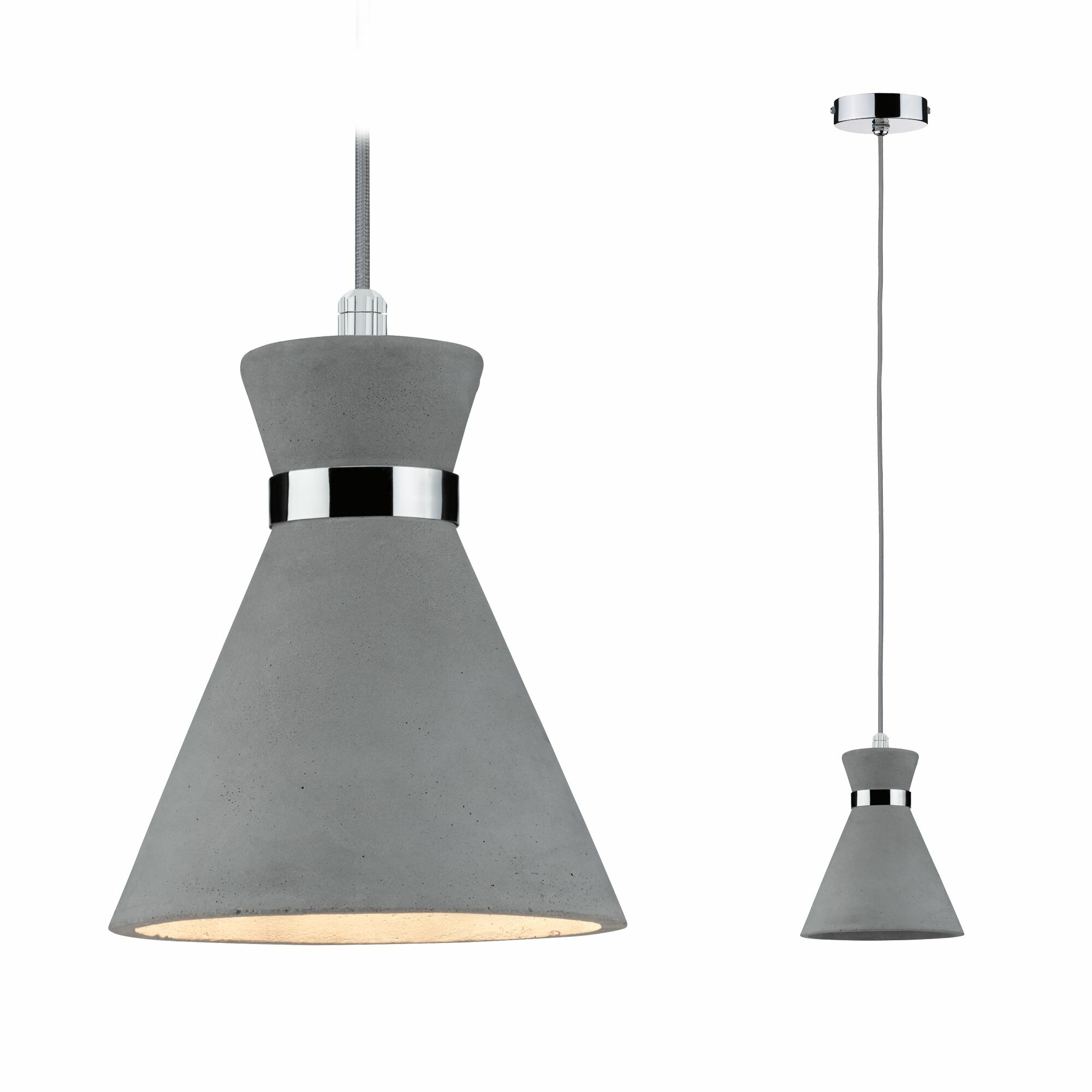 Paulmann Pendelleuchte Verve IP44 E27   max. 20W Grau#Chrom dimmbar