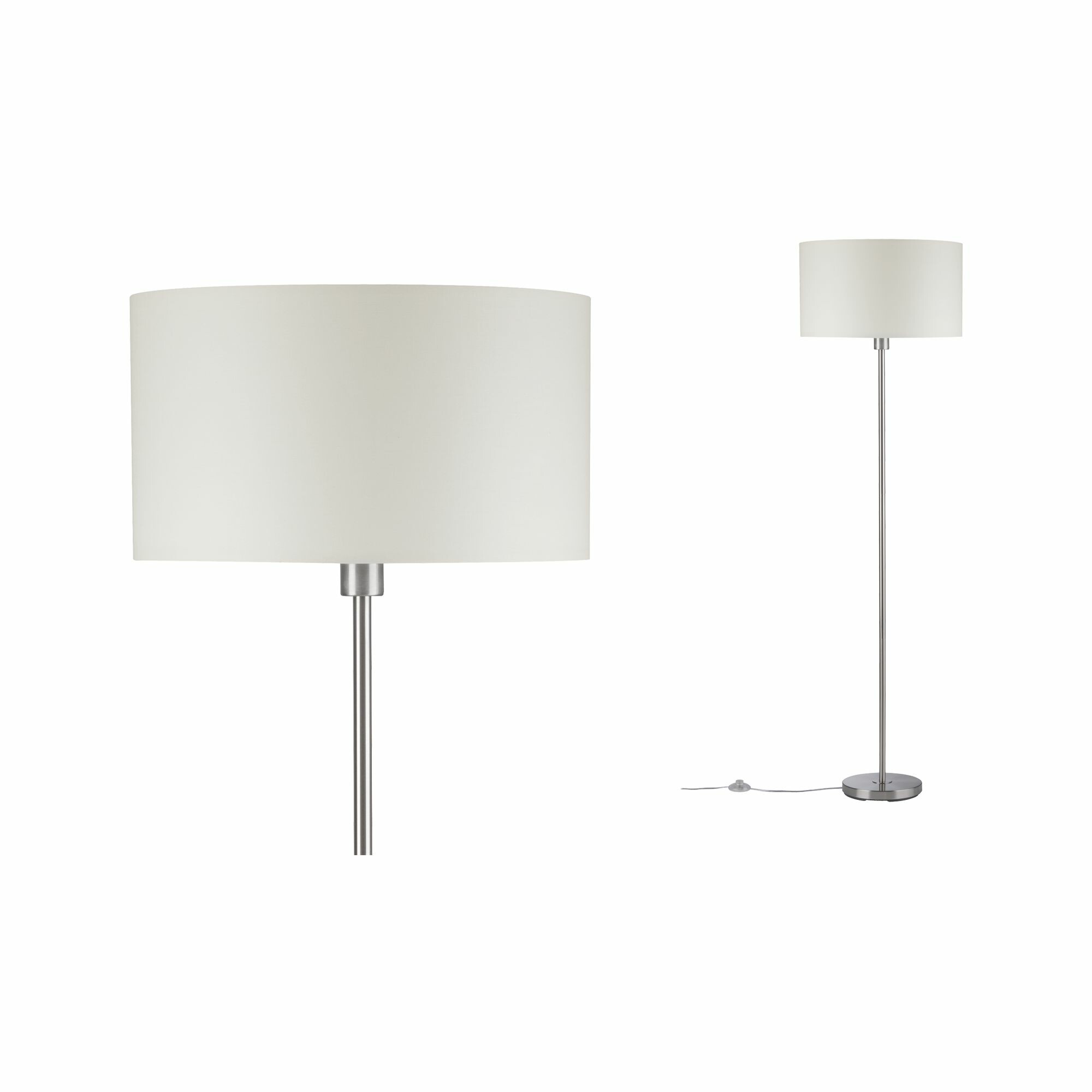 Paulmann Stehleuchte Tessa E27   max. 60W Creme#Eisen gebürstet Metall#Stoff