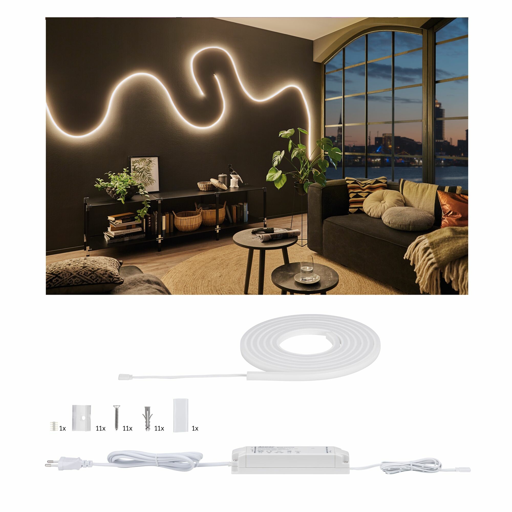 Paulmann MaxLED Flow LED Strip Warmweiß Basisset  3m   38W 750lm/m  2700K 50VA