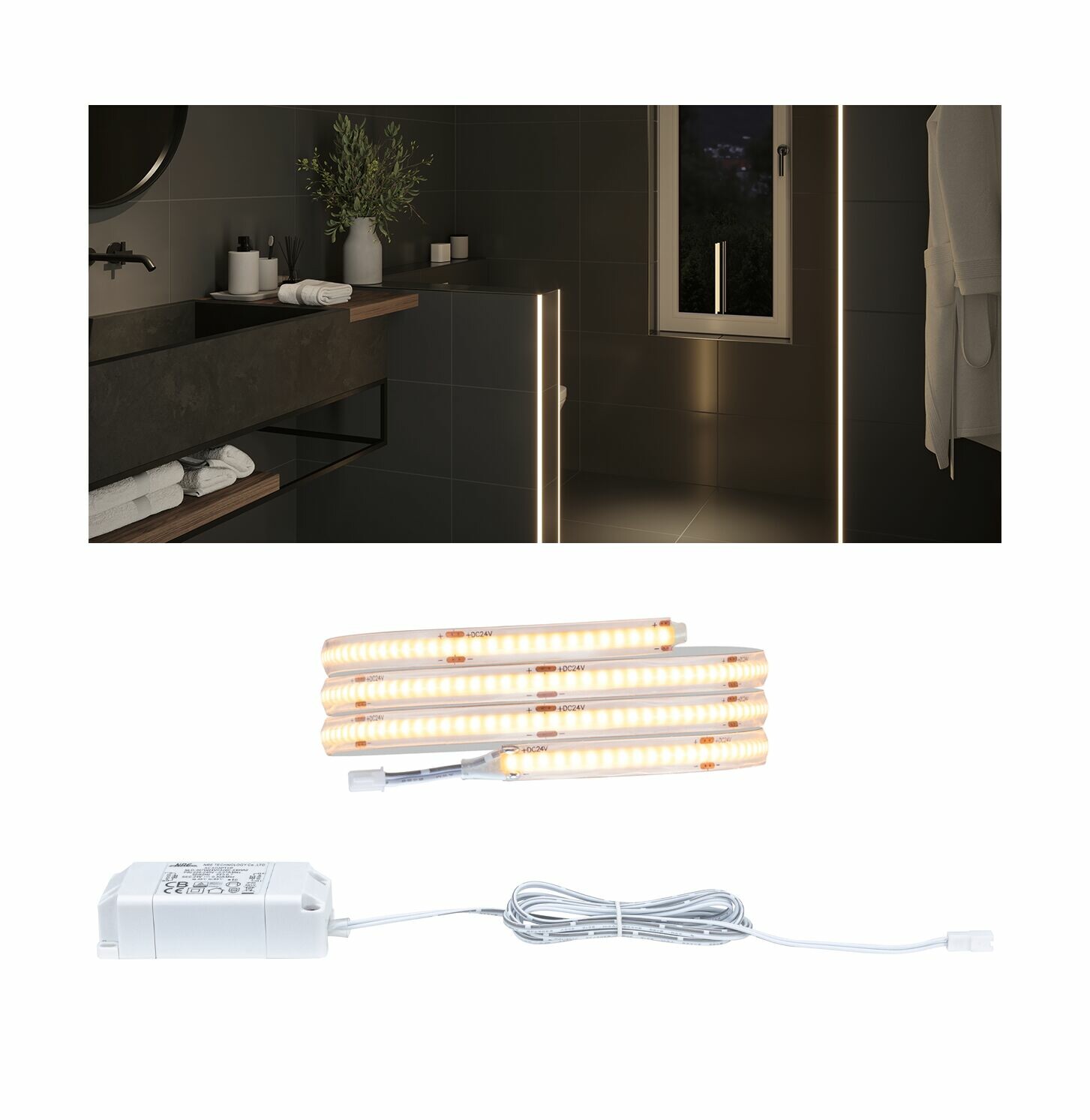 Paulmann LumiTiles LED Stripe Full-Line COB Slim 1m  IP44 3W 230lm/m 280LEDs/m 2700K 7VA