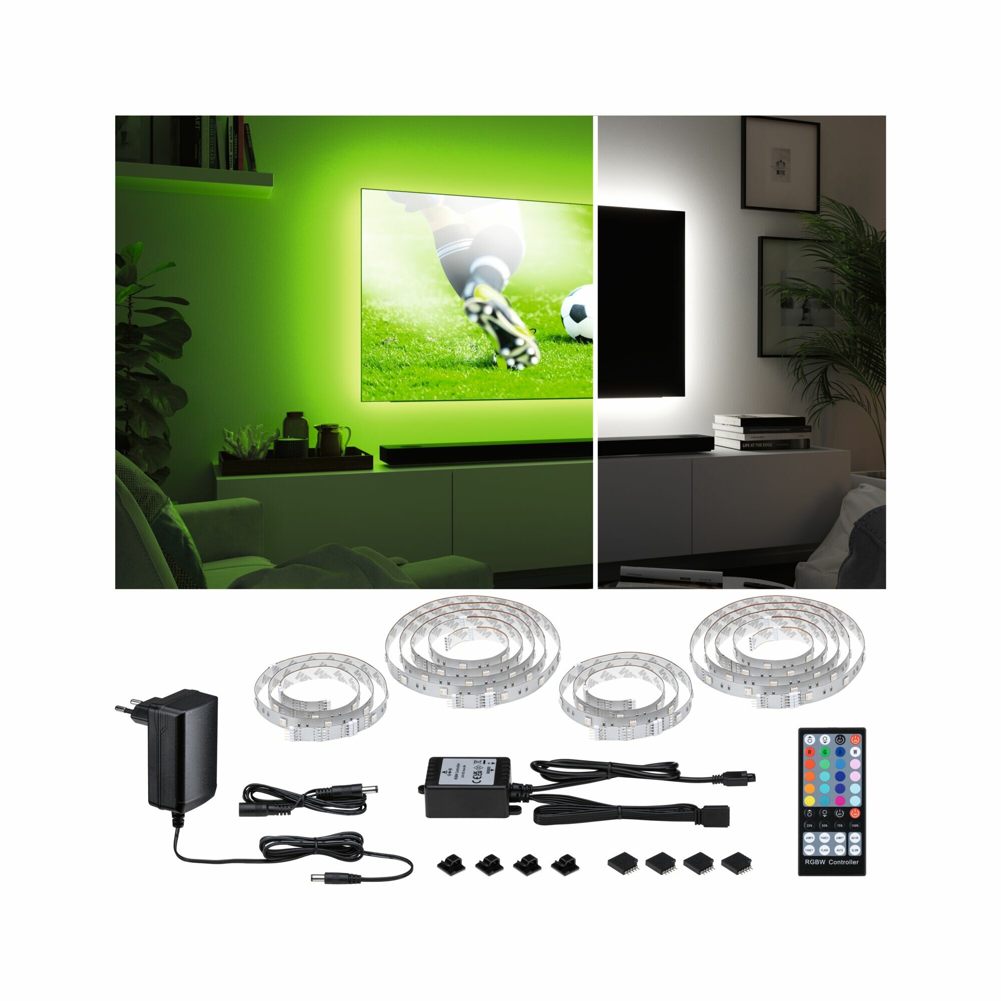 Paulmann MaxLED 250 LED Strip TV Comfort Basisset 65 Zoll 4.3m   22W 234lm/m 28LEDs/m RGBW+ 24VA