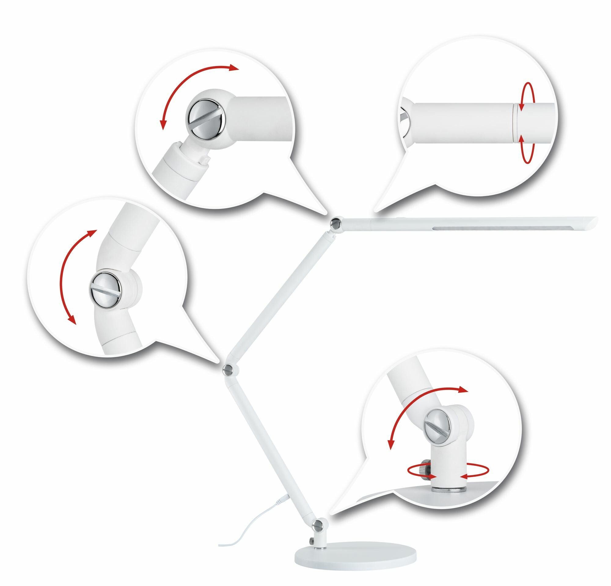 Paulmann LED Schreibtischleuchte 3-Step-Dim FlexBar  White Switch 700lm 9.5W Weiß