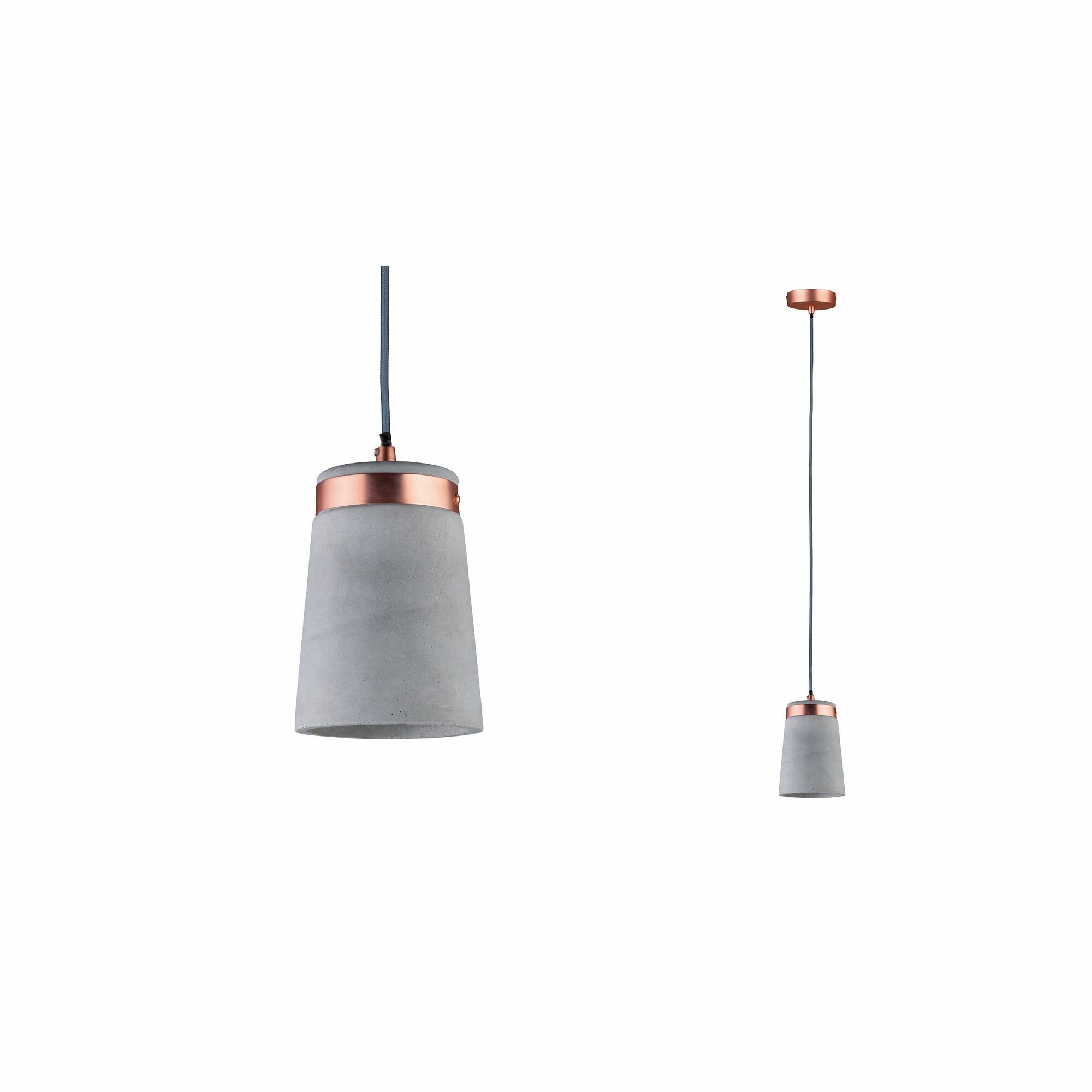 Paulmann Neordic Pendelleuchte Stig  E27   max. 20W Grau#Kupfer matt dimmbar Beton#Metall