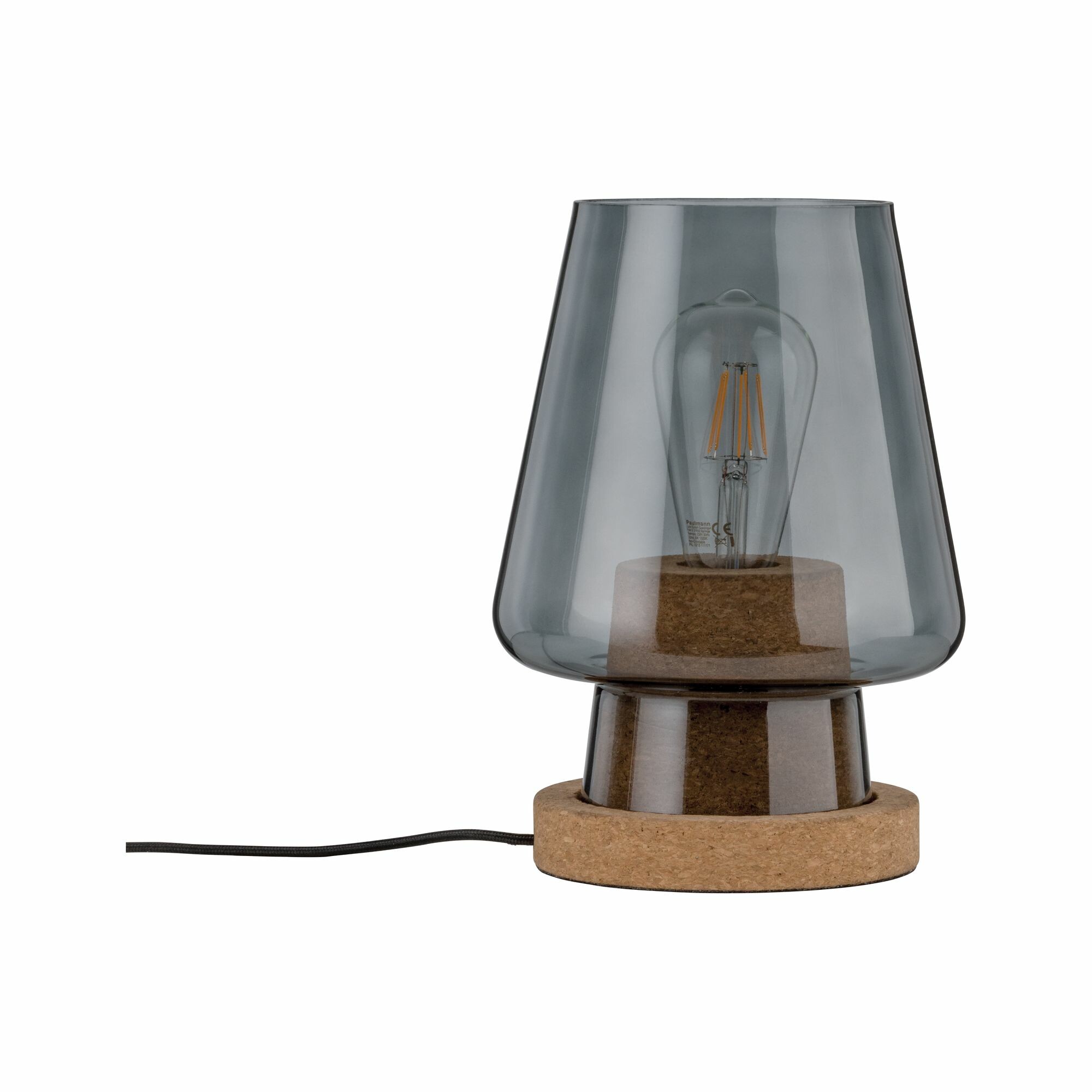 Paulmann Neordic Tischleuchte Iben E27   max. 20W Rauchglas Glas#Kork