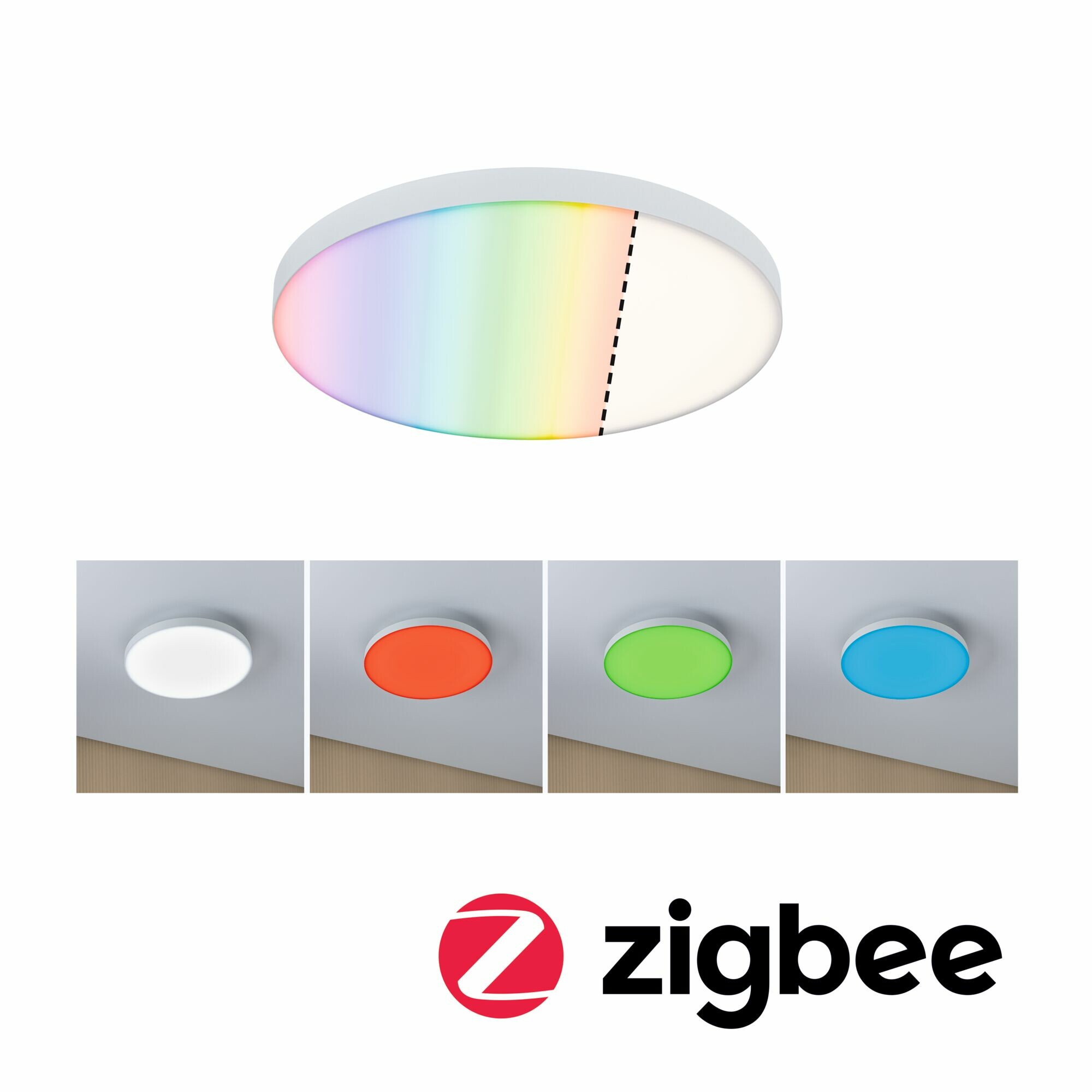Paulmann LED Panel Smart Home Zigbee 3.0 Velora  rund 300mm  16.5W 1600lm RGBW Weiß dimmbar