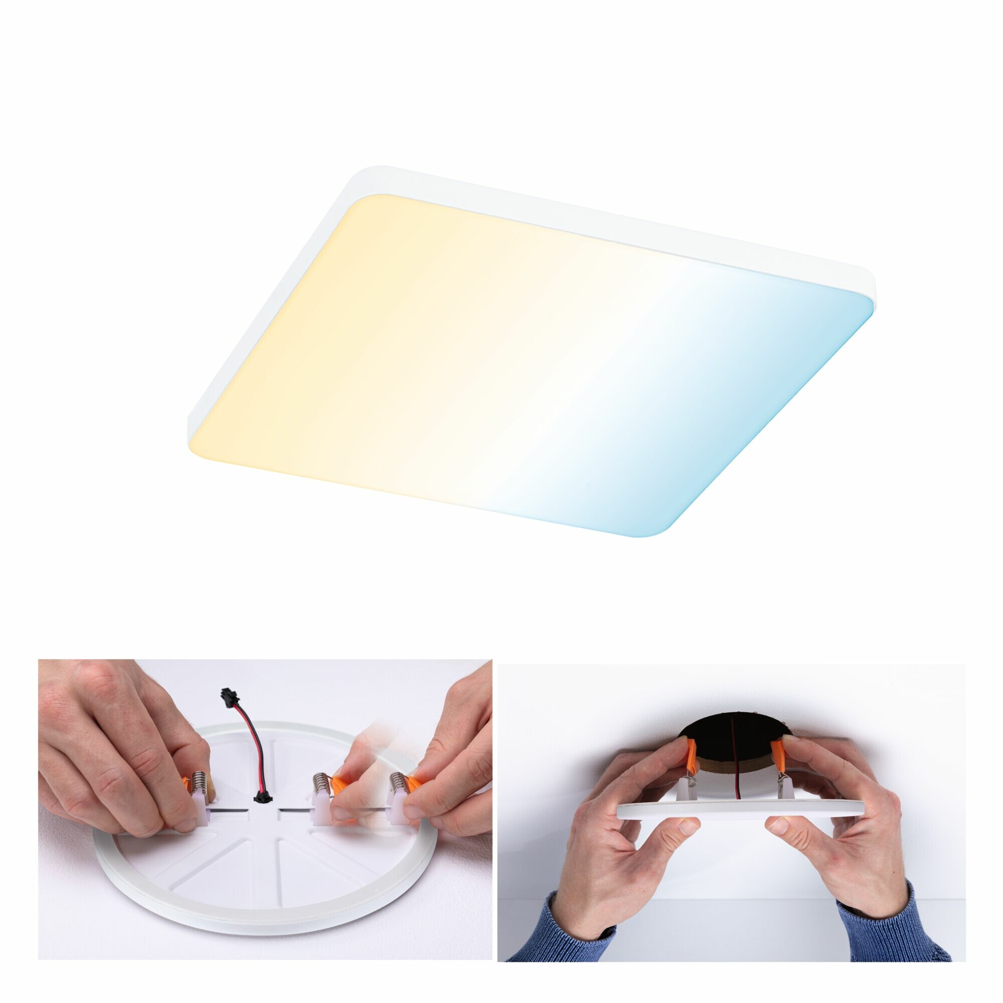 Paulmann VariFit LED Einbaupanel Smart Home Zigbee 3.0 Veluna Edge IP44 eckig 160x160mm  15.5W 1000lm Tunable White Weiß dimmbar