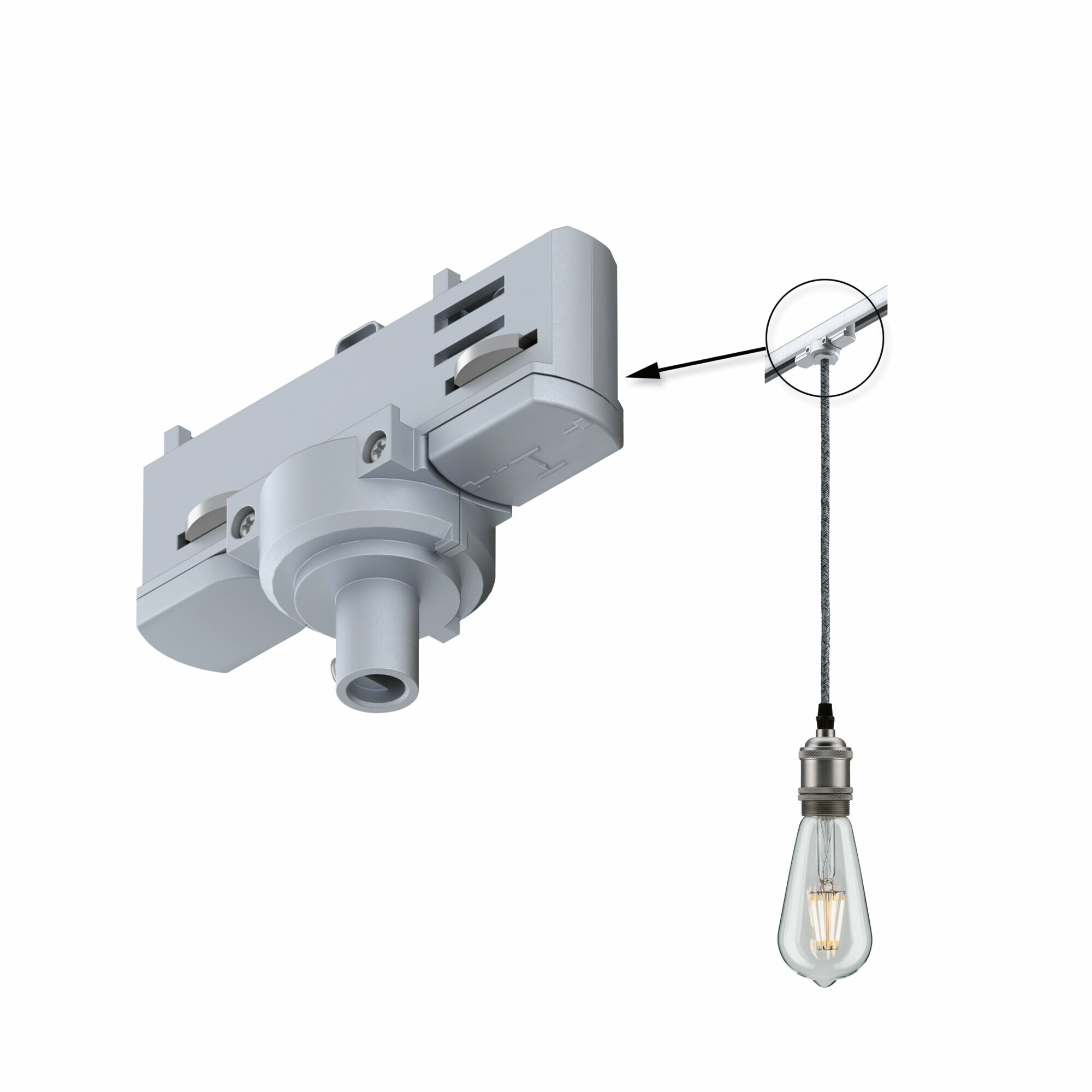 Paulmann ProRail3 Pendeladapter Universal    max. 1.150W   230V Silber