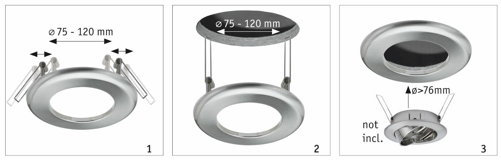 Paulmann Zubehör Einbauleuchten-Einbauadapter Ø 130 mm  75-120 mm auf 68-70 mm 130mm   Weiß