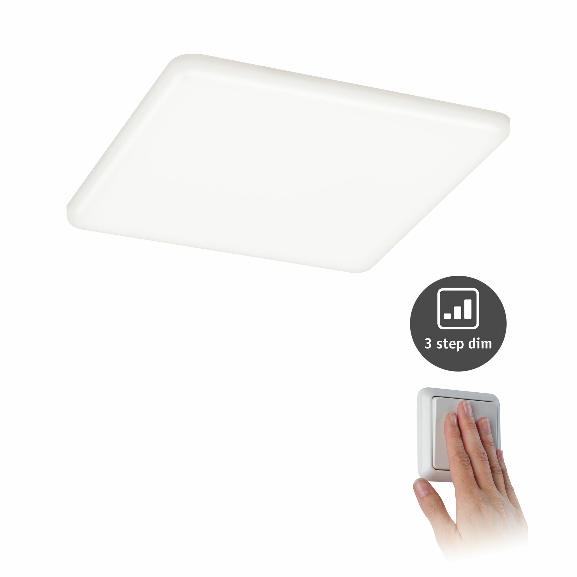 Paulmann VariFit LED Einbaupanel 3-Step-Dim Veluna IP44 eckig 185x185mm  17.5W 1450lm 4000K Satin dimmbar