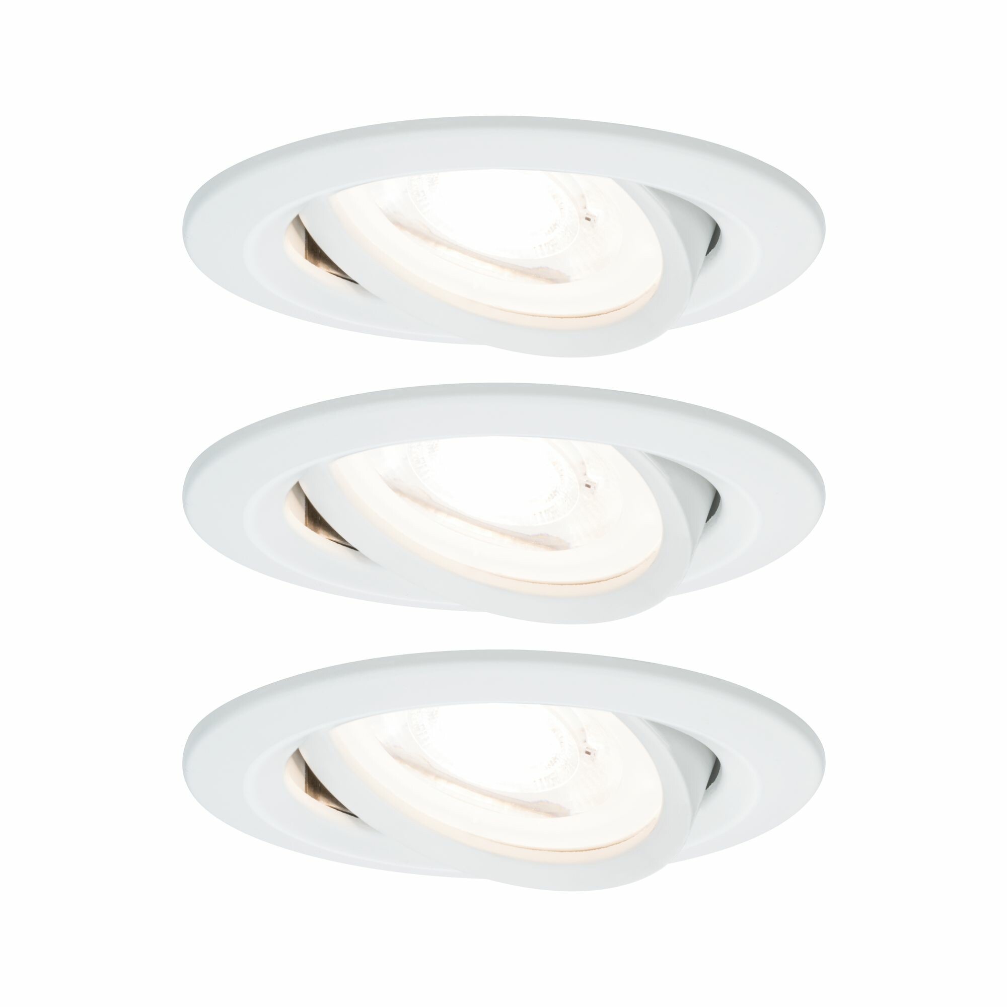 Paulmann LED Einbauleuchte Nova Basisset schwenkbar  rund 84mm 50° GU10 3x6.5W 3x460lm 230V  2700K Weiß matt