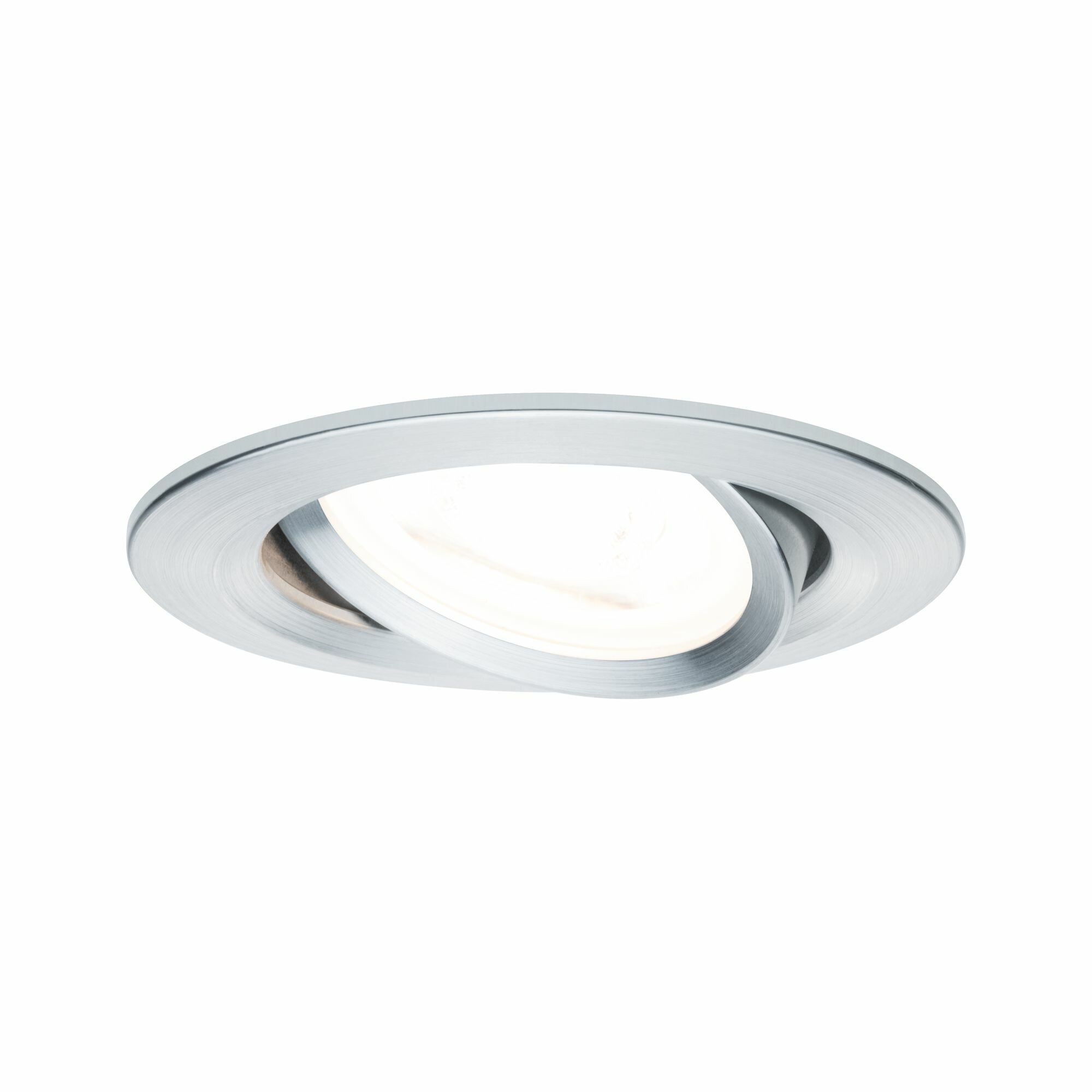 Paulmann LED Einbauleuchte Nova  schwenkbar  rund 84mm 50° GU10 6.5W 460lm 230V  2700K Alu gedreht