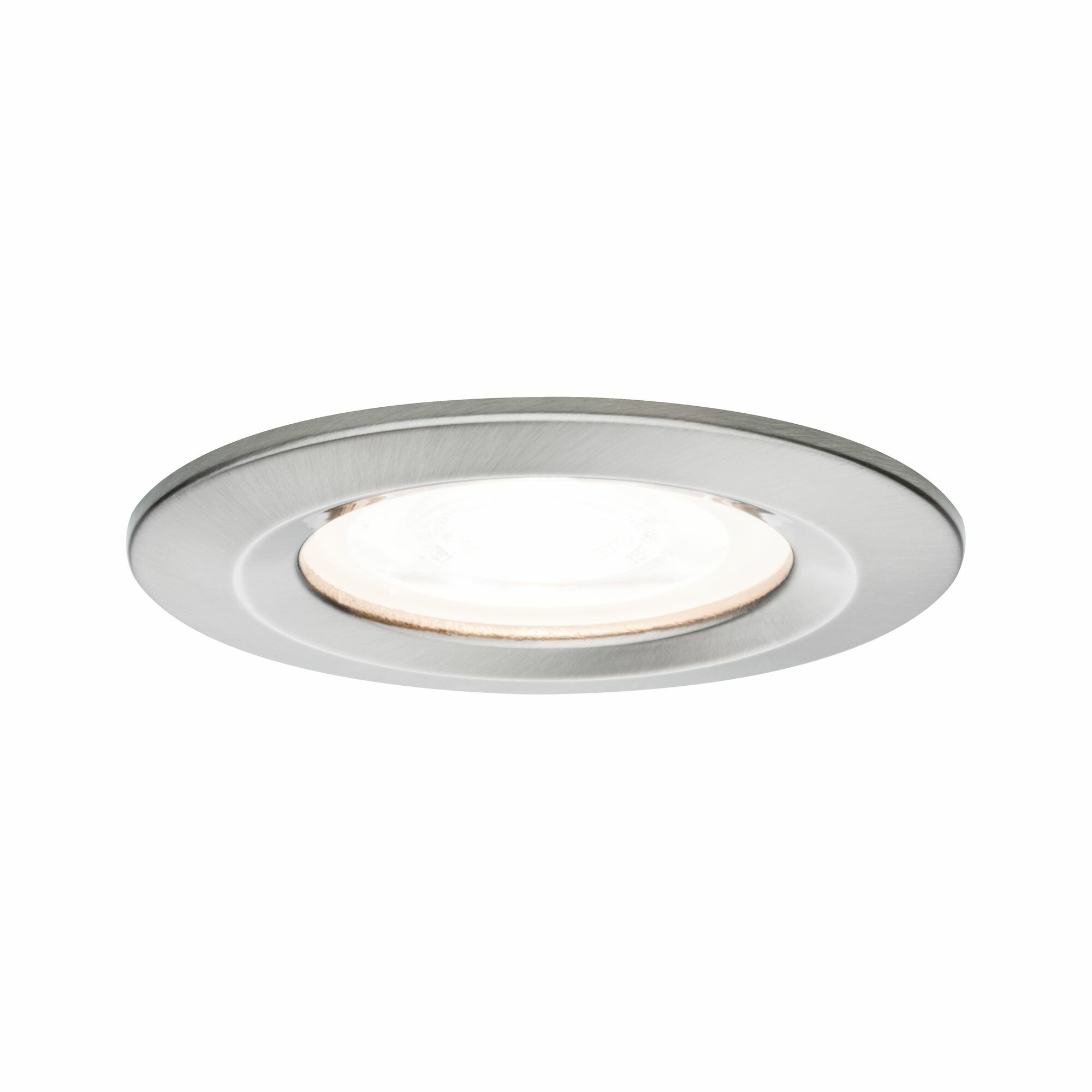 Paulmann LED Einbauleuchte Nova  starr IP44 rund 78mm  GU10 6.5W 460lm 230V  2700K Eisen gebürstet