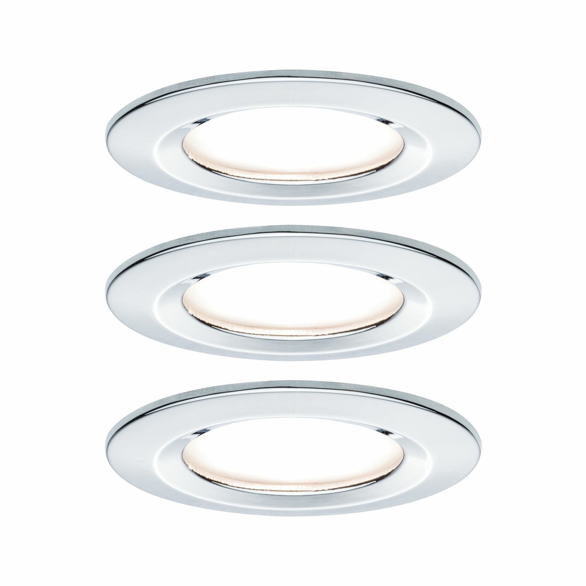 Paulmann LED Einbauleuchte Nova Basisset starr IP44 rund 78mm  GU10 3x6.5W 3x460lm 230V  2700K Chrom