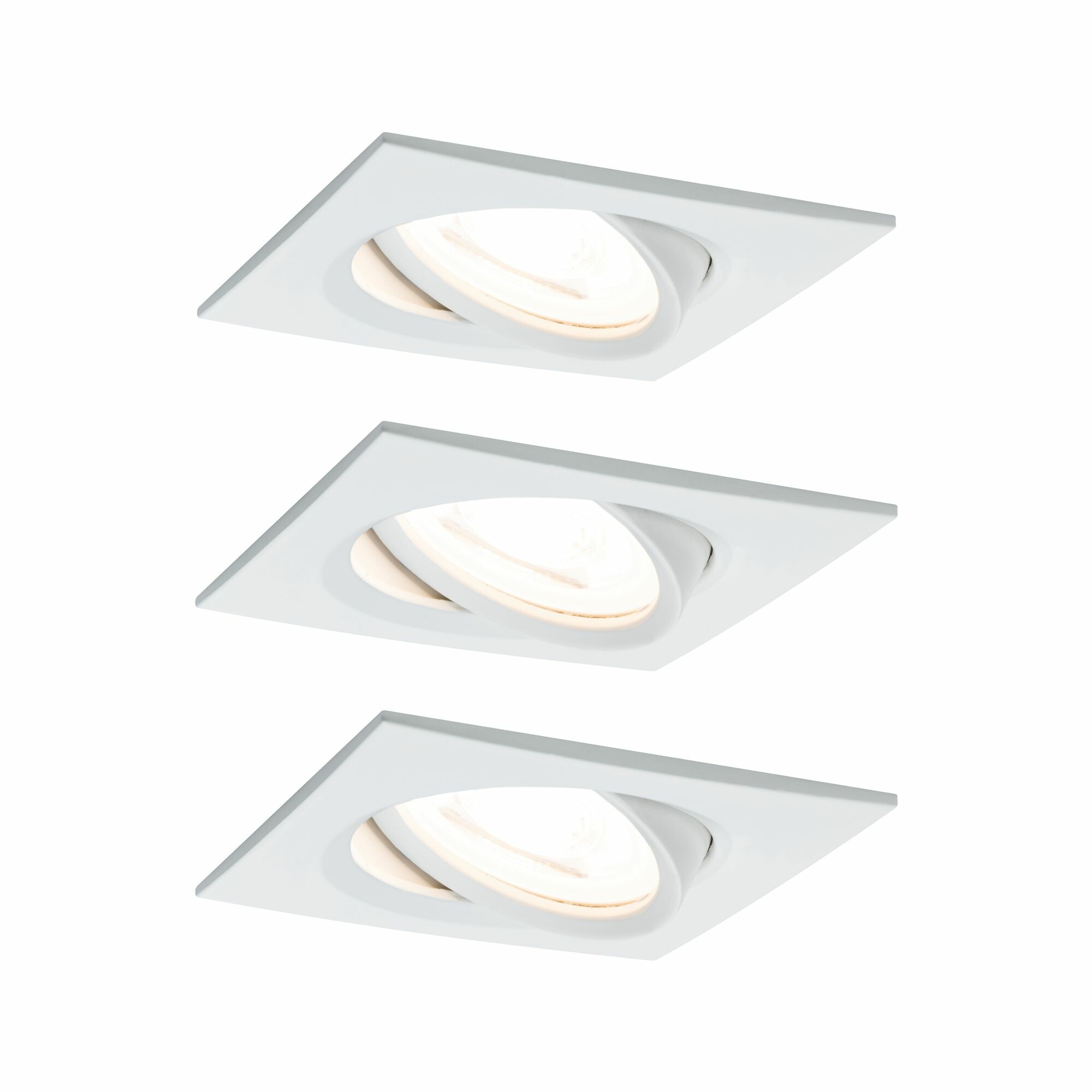 Paulmann LED Einbauleuchte Nova Coin Basisset schwenkbar  eckig 84x84mm 50° Coin 3x6W 3x470lm 230V  2700K Weiß matt