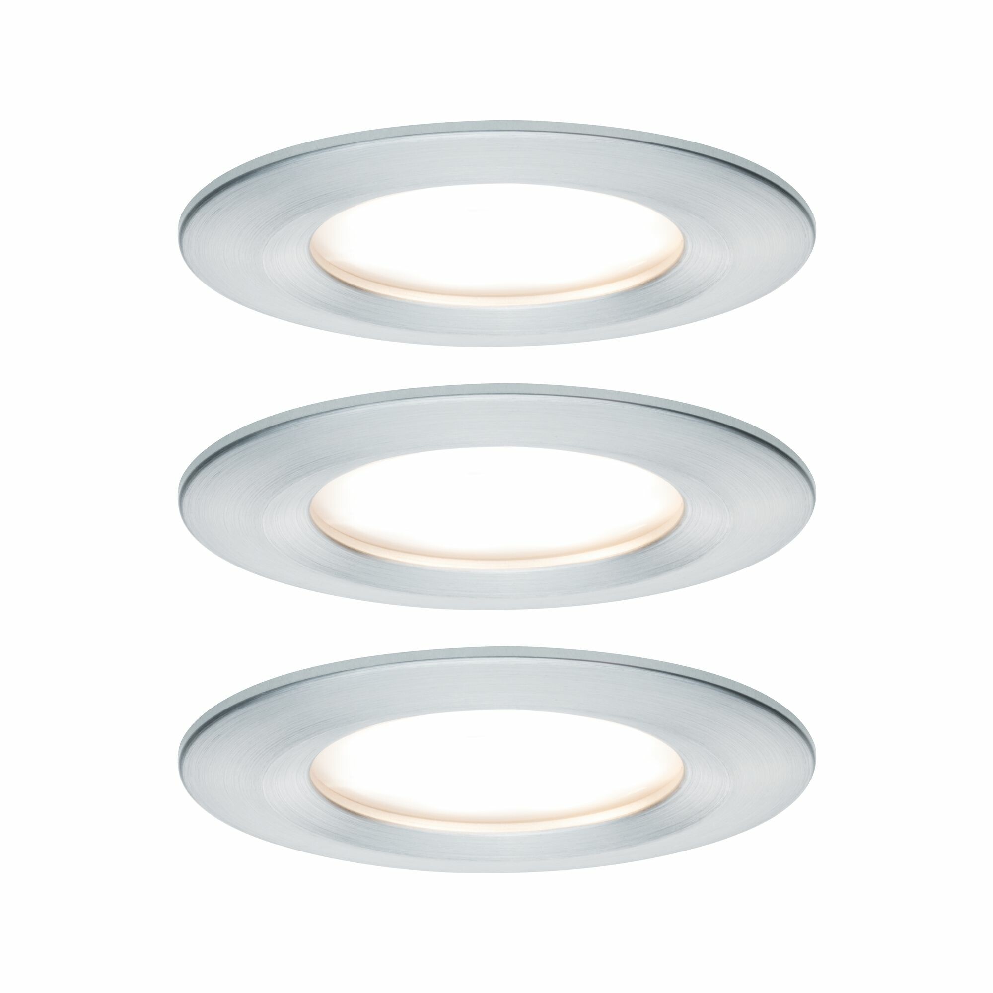 Paulmann LED Einbauleuchte Nova Coin Basisset starr IP44 rund 78mm  Coin 3x6W 3x470lm 230V  2700K Alu gedreht