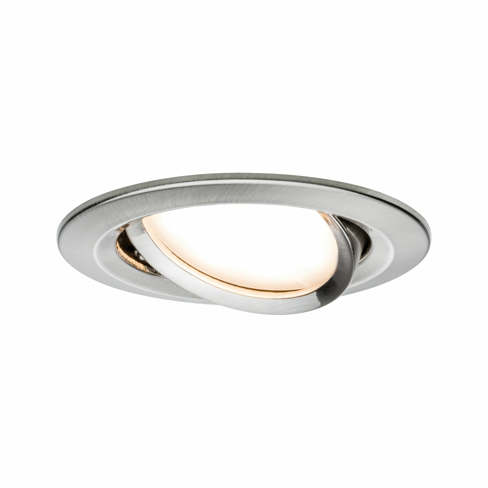 Paulmann LED Einbauleuchte 3-Step-Dim Nova Coin  schwenkbar  rund 84mm 50° Coin 6W 470lm 230V dimmbar 2700K Eisen gebürstet