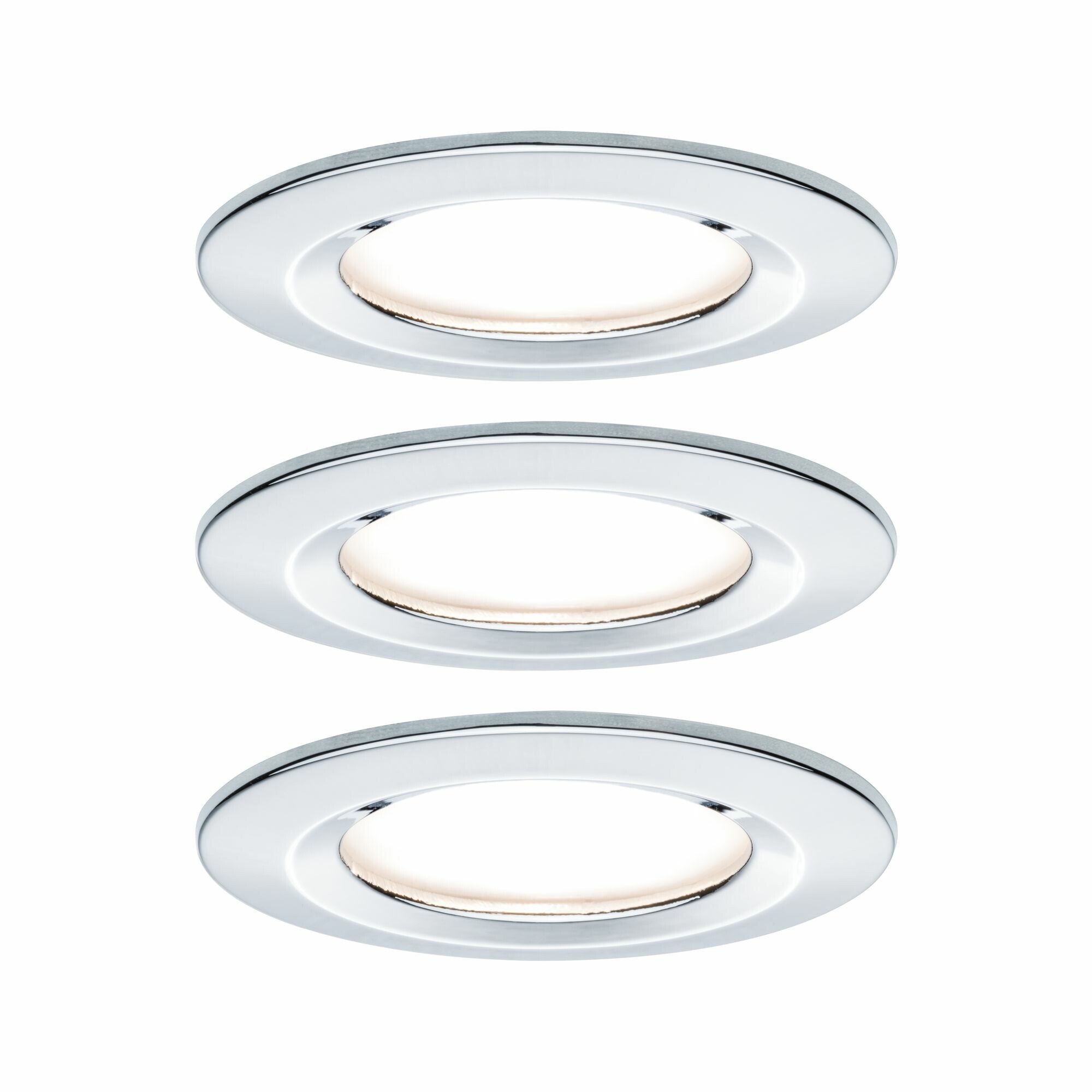 Paulmann LED Einbauleuchte 3-Step-Dim Nova Coin Basisset starr IP44 rund 78mm  Coin 3x6W 3x470lm 230V dimmbar 2700K Chrom