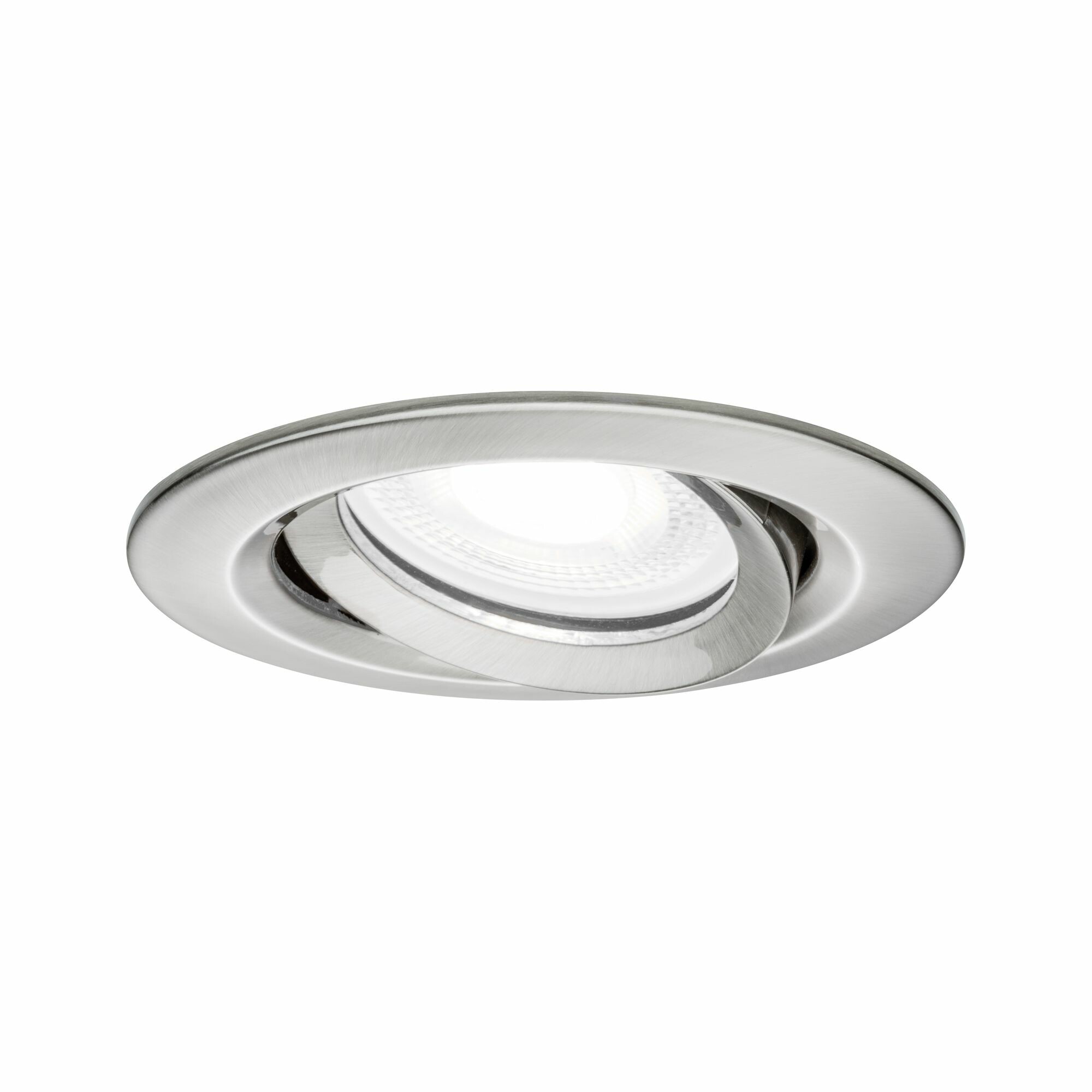 Paulmann LED Einbauleuchte Nova Plus Einzelleuchte schwenkbar IP65 rund 93mm 30° GU10 6W 470lm 230V dimmbar 4000K Eisen gebürstet