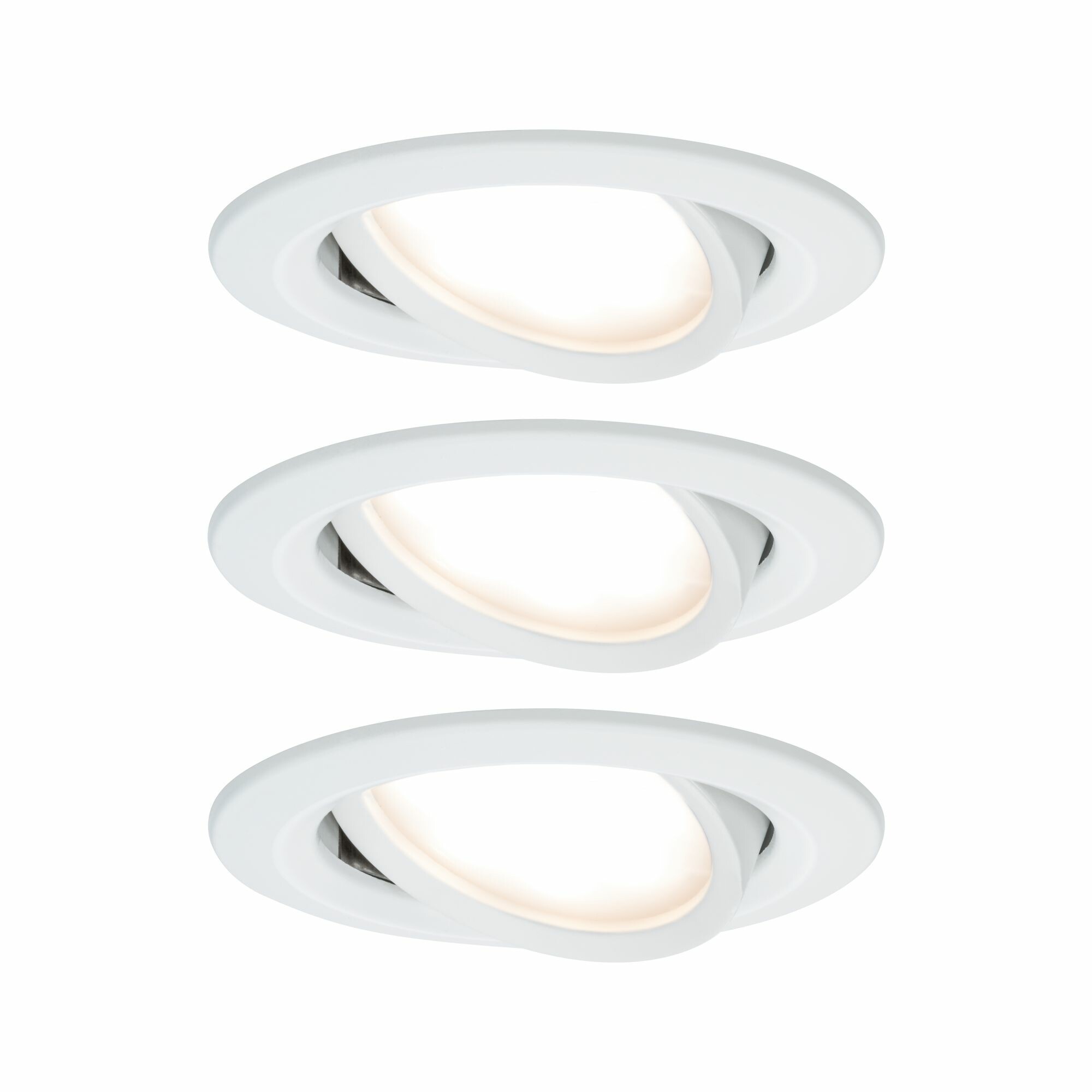 Paulmann LED Einbauleuchte Nova Plus Coin Basisset schwenkbar  rund 84mm 50° Coin 3x6W 3x470lm 230V dimmbar 2700K Weiß matt