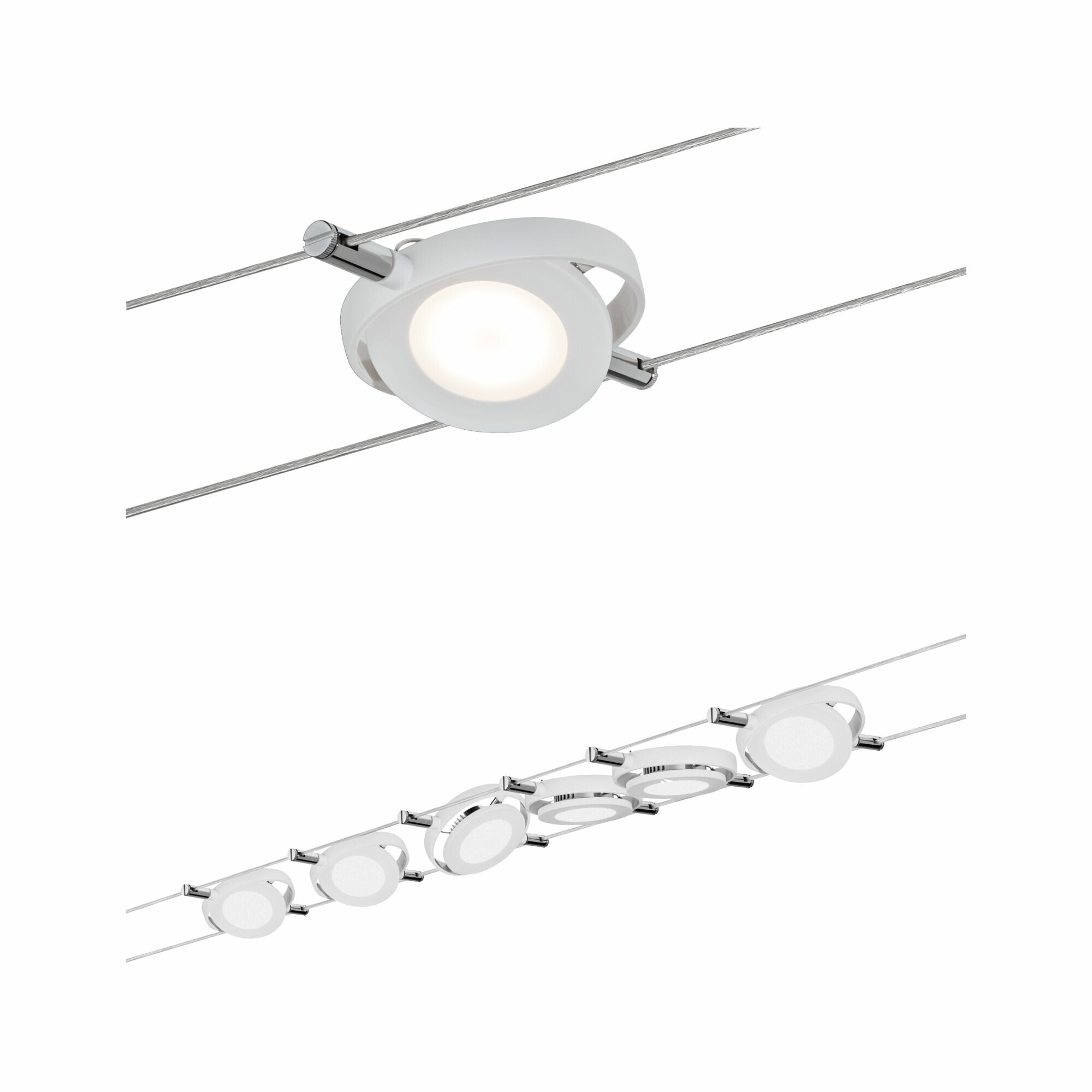 Paulmann LED Seilsystem RoundMac Basisset  6x200lm 6x4.3W 2700K  230/12V Weiß matt