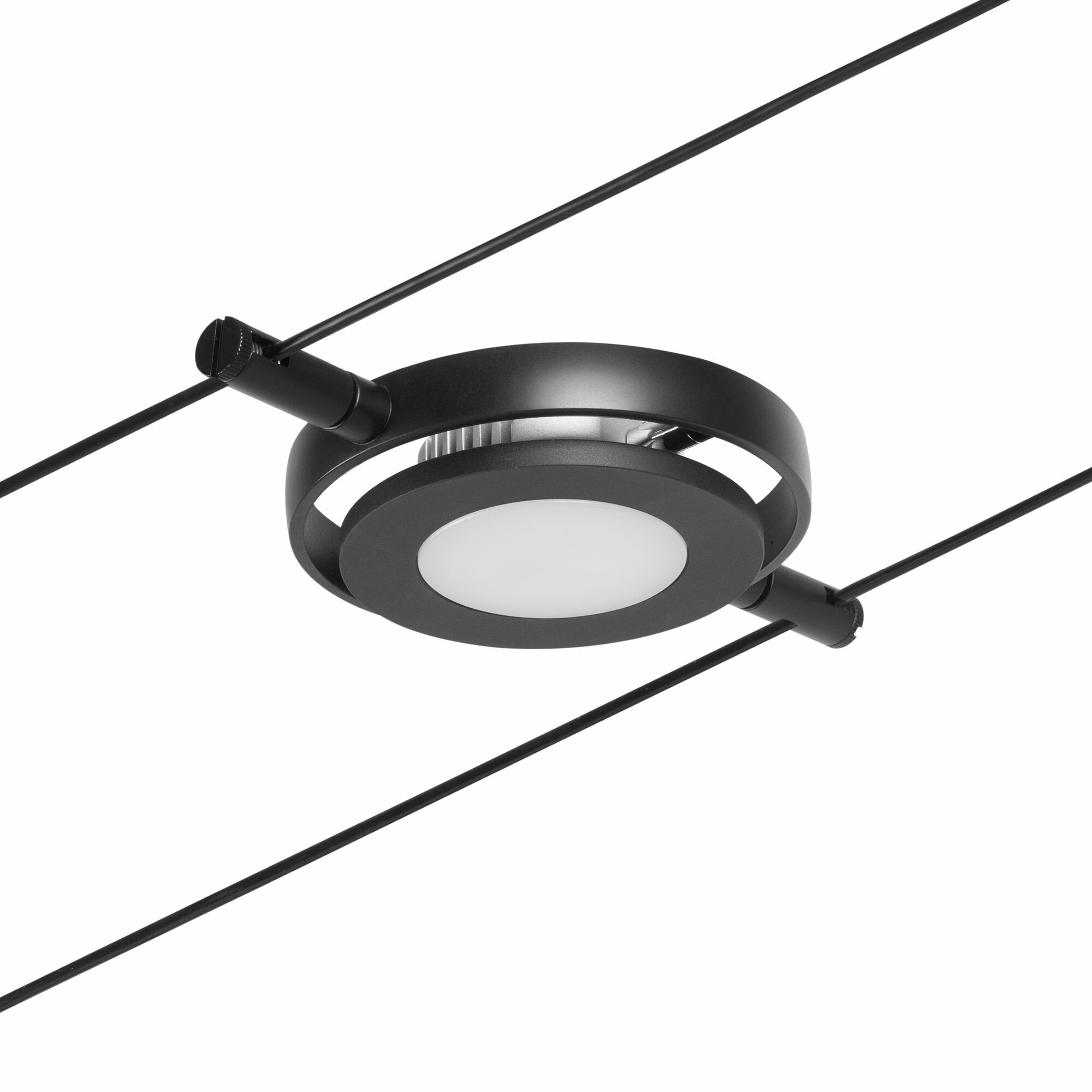 Paulmann CorDuo LED Seilsystem RoundMac Einzelspot  200lm 4.5W 3000K  12V Schwarz matt#Chrom