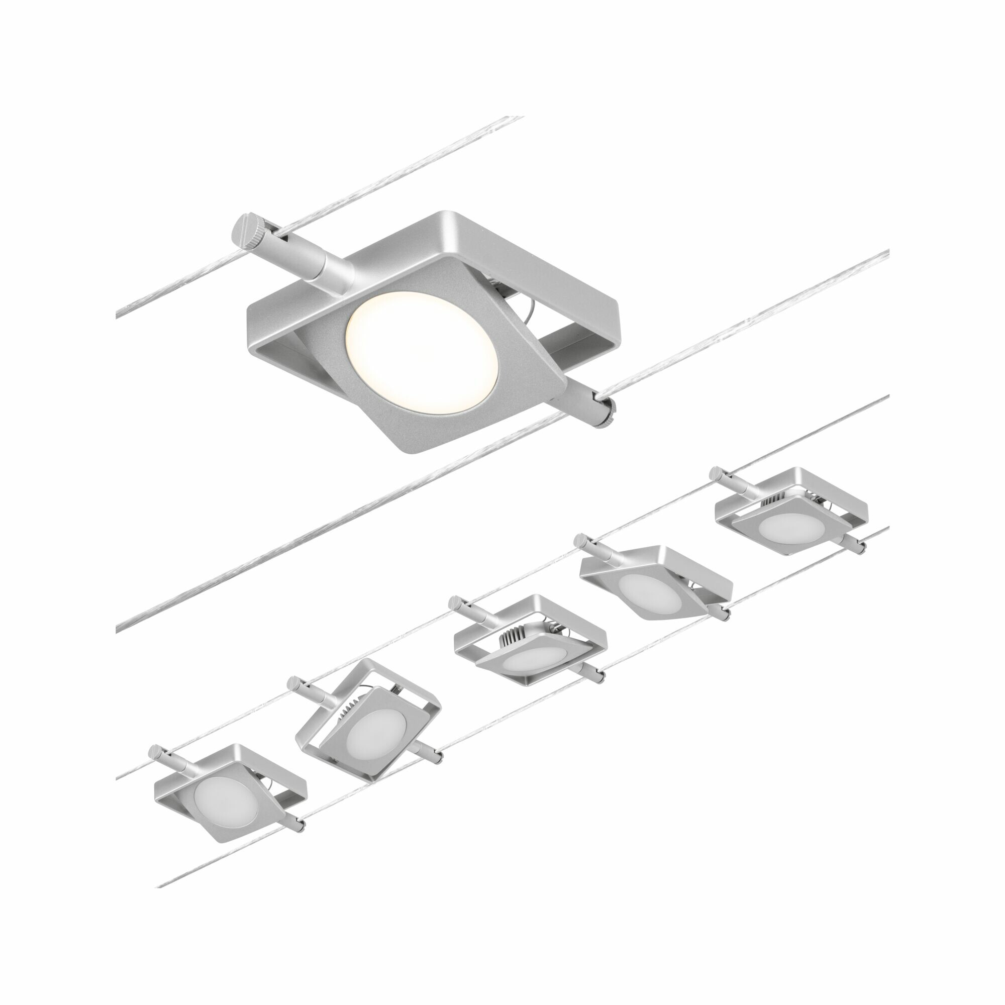 Paulmann CorDuo LED Seilsystem MacLED Basisset  5x250lm 5x4.5W 3000K  230/12V Chrom matt#Chrom