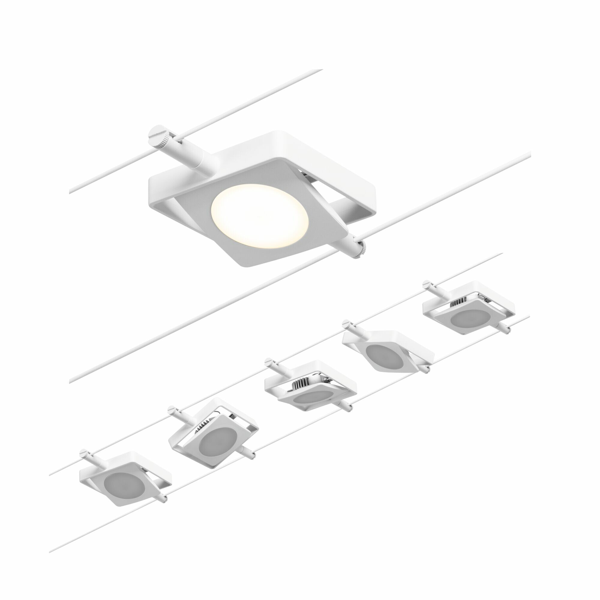 Paulmann CorDuo LED Seilsystem MacLED Basisset  5x250lm 5x4.5W 3000K  230/12V Weiß#Chrom