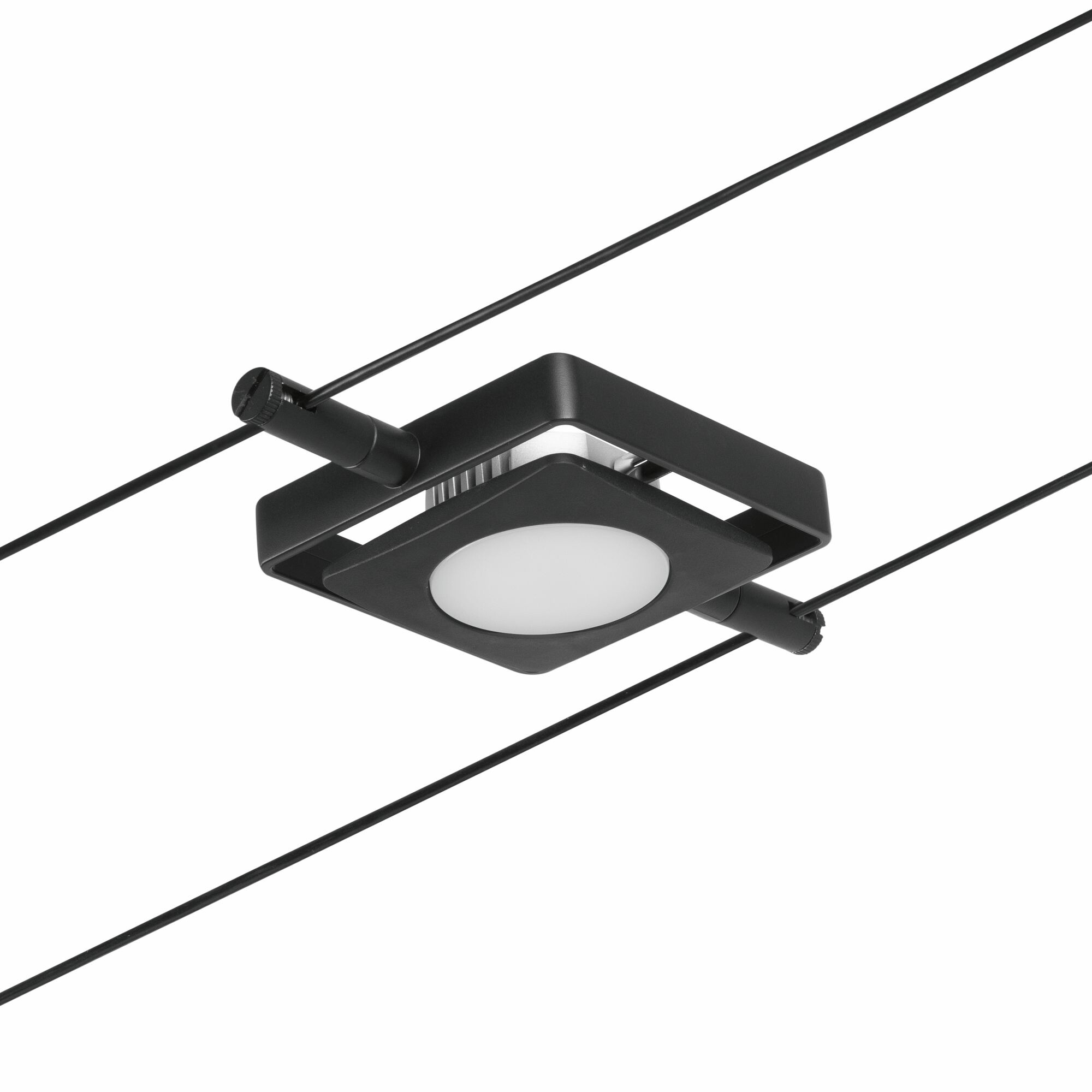 Paulmann CorDuo LED Seilsystem MacLED Einzelspot  250lm 4.5W 3000K  12V Schwarz matt#Chrom