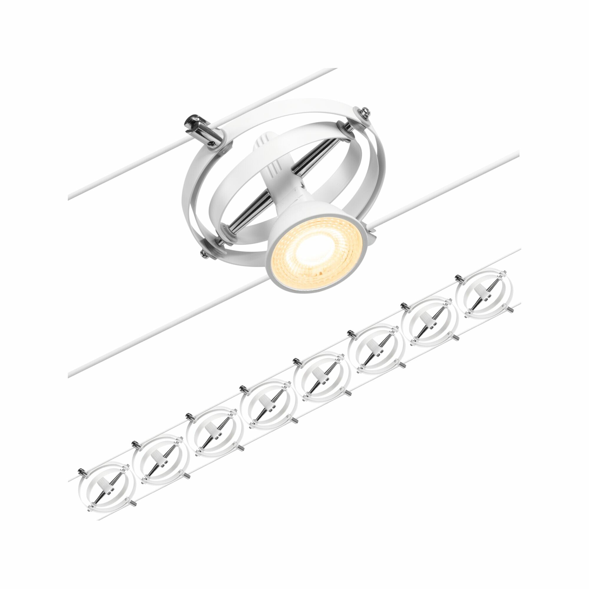 Paulmann CorDuo Seilsystem Cardan Basisset GU5.3  max. 8x7.5W   230/12V Weiß matt