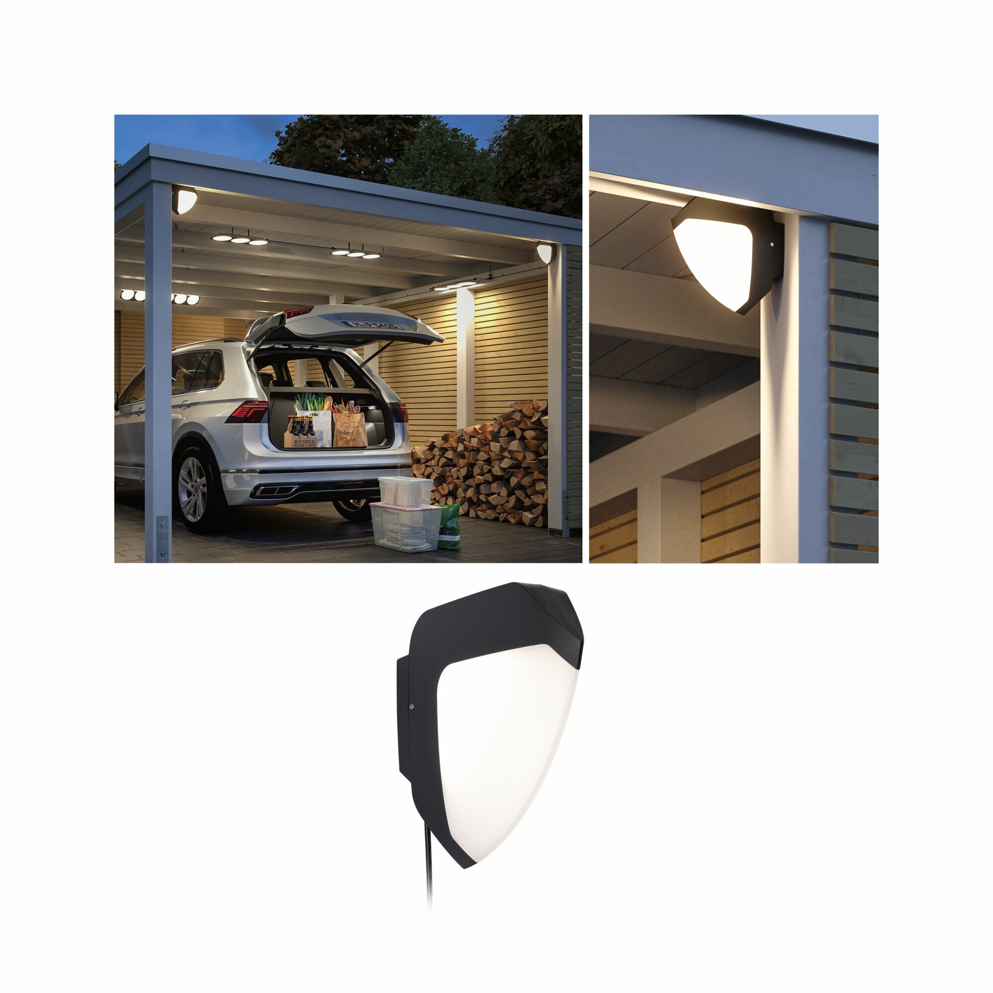 Paulmann Park + Light LED Außenwandleuchte Ikosea   IP44  50x203mm 3000K 5.6W 350lm 12V  Anthrazit Kunststoff