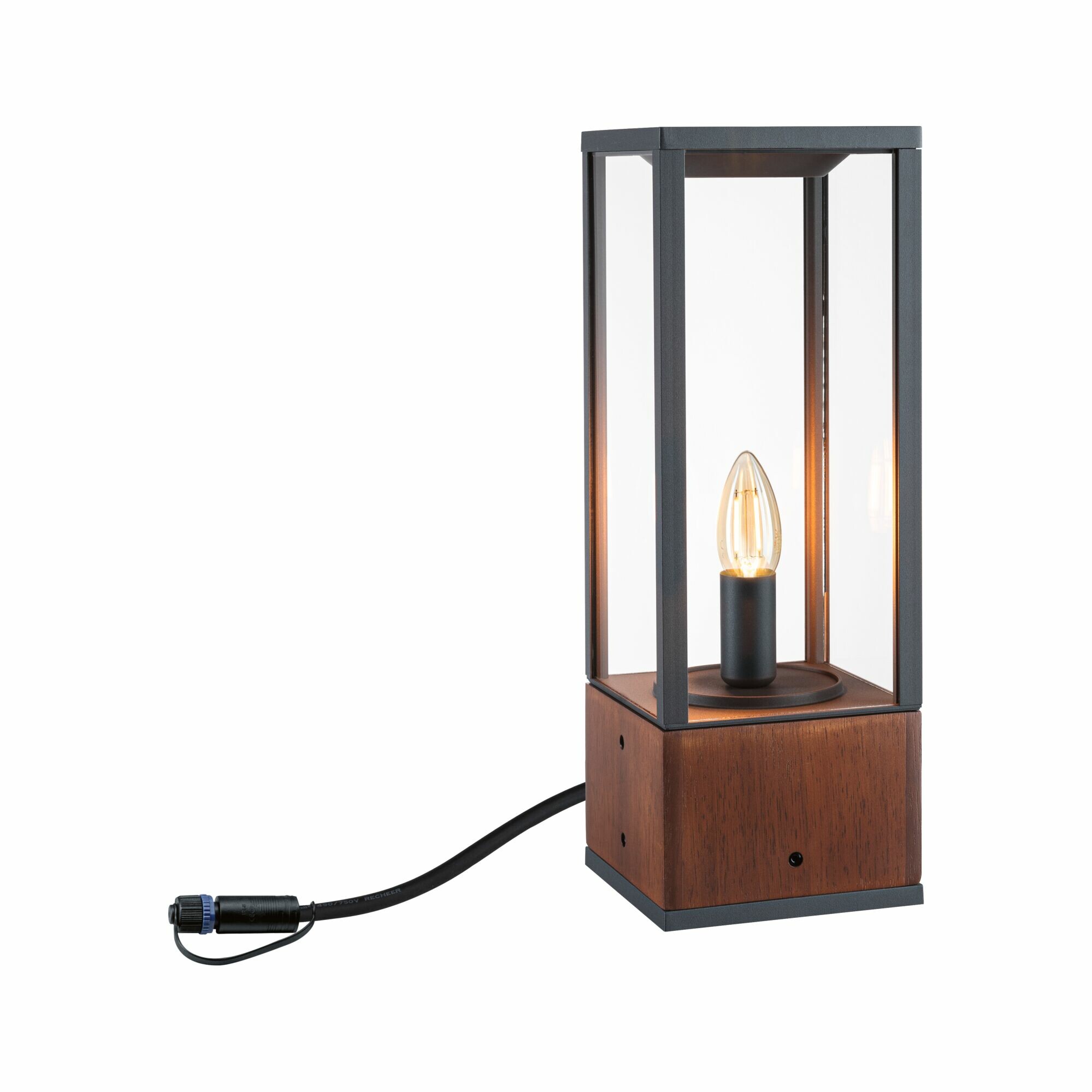 Paulmann Plug & Shine Pollerleuchte Venea Einzelleuchte  IP44 1900K 2W   Holz