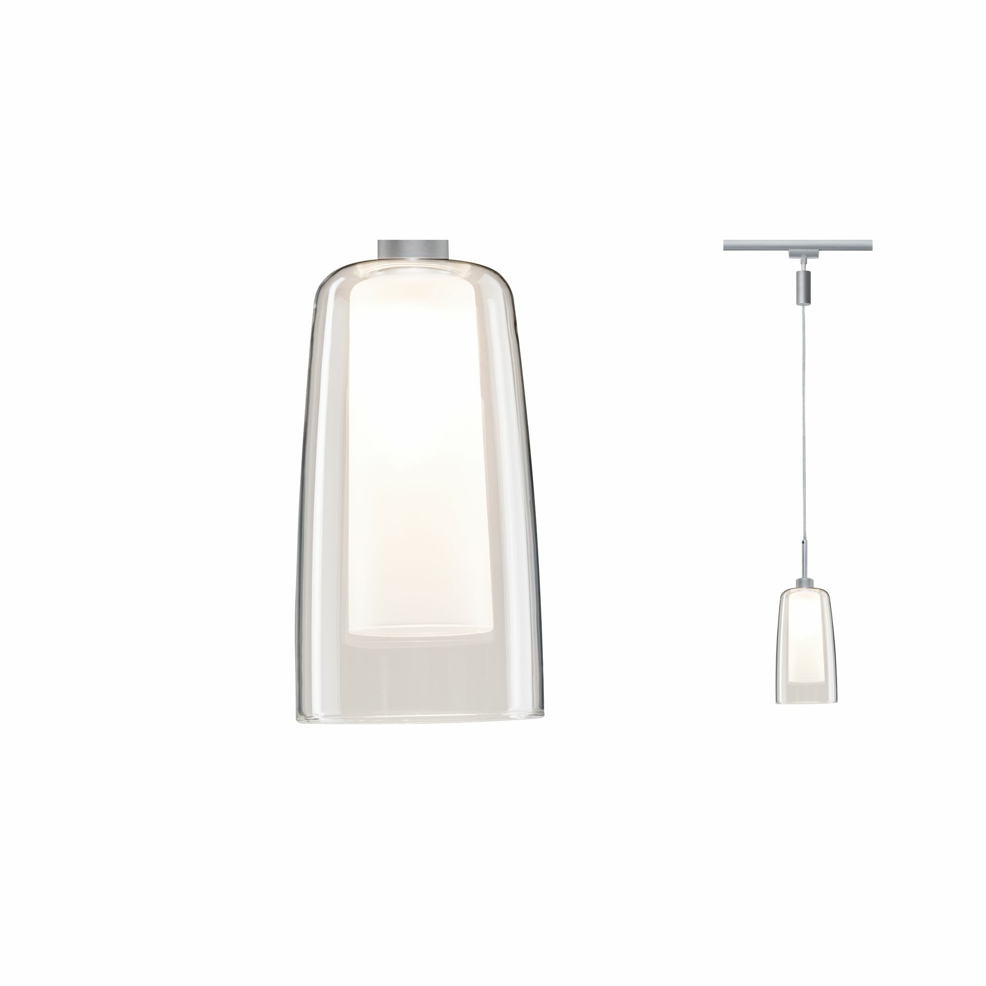Paulmann URail LED Pendel Arido II GU10 560lm 5W 2700K  230V Chrom matt#Klar#Satin