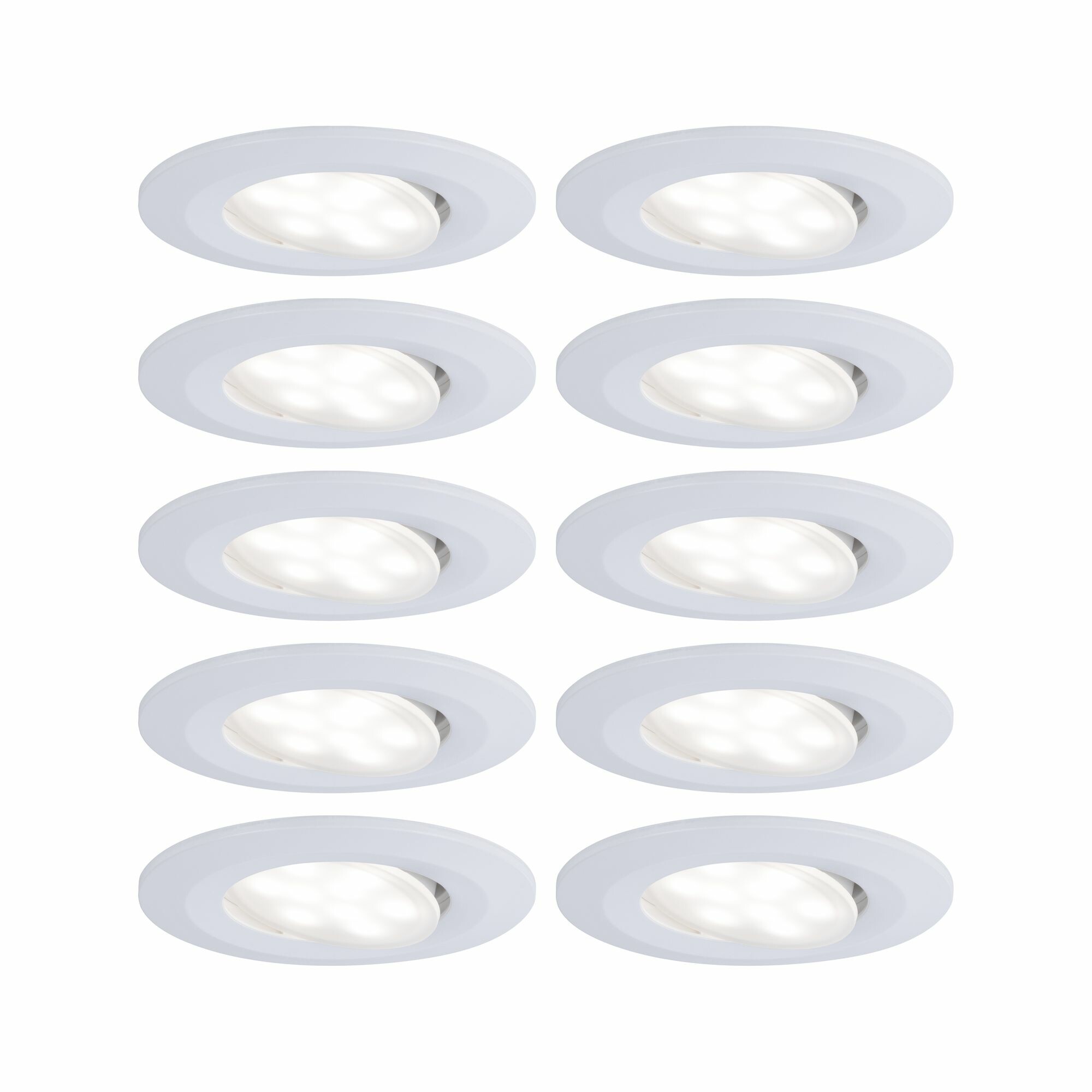 Paulmann LED Einbauleuchte Calla Basisset schwenkbar IP65 rund 90mm 30°  10x6W 10x530lm 230V  4000K Weiß matt