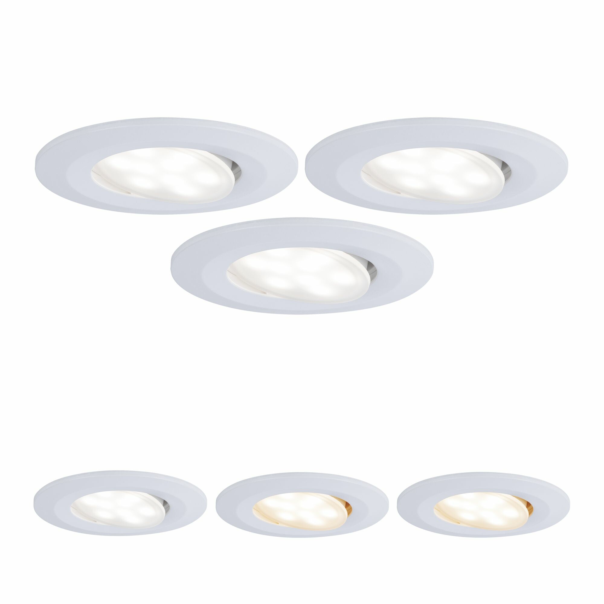 Paulmann LED Einbauleuchte Calla Basisset schwenkbar IP65 rund 90mm 30°  3x5W 3x400lm 230V  White Switch Weiß matt