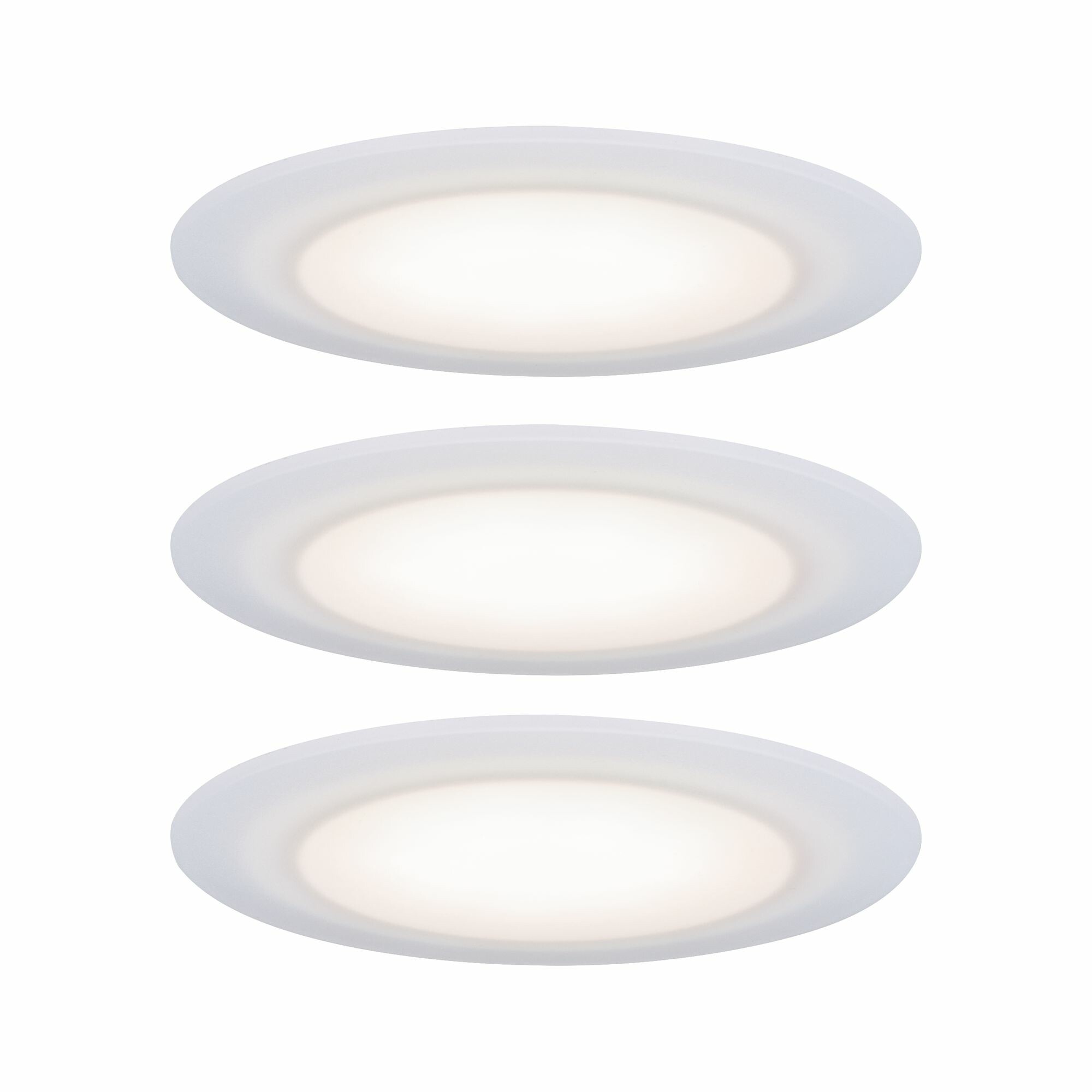 Paulmann Premium LED Einbauleuchte Suon Basisset  IP44 rund 90mm   3x5W 3x450lm 230V dimmbar 2700K Satin#Weiß