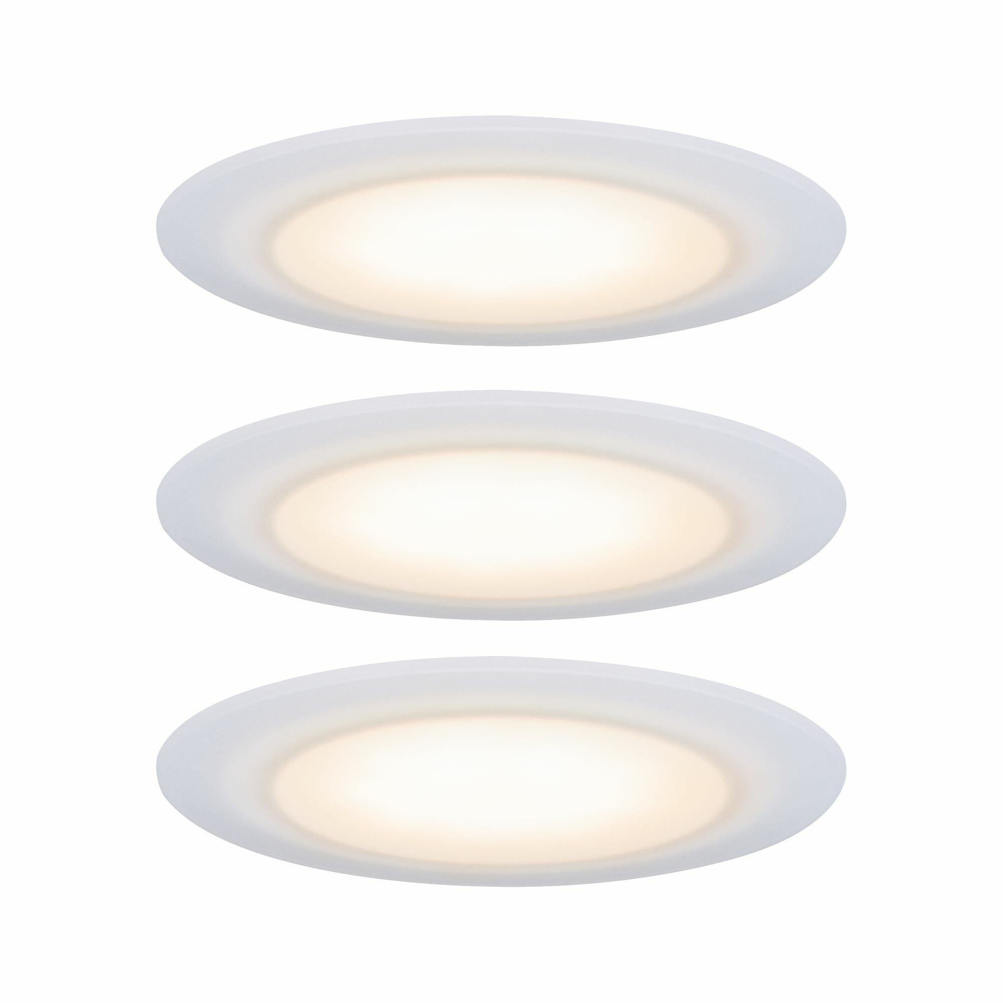 Paulmann Premium LED Einbauleuchte Dim to Warm Suon Basisset  IP44 rund 90mm   3x5W 3x450lm 230V dimmbar Dim to warm Satin#Weiß