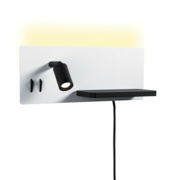 Paulmann LED Wandleuchte Serra USB C   2700K 650lm / 200lm 230V 5.5 / 1x2.6W dimmbar Weiß matt#Schwarz matt